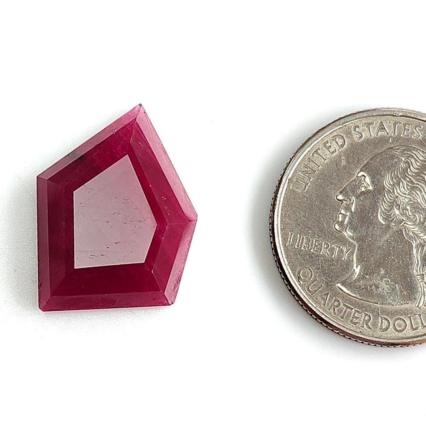 Ruby Gemstone Step Cut : 15.60cts Natural Untreated Unheated Red Ruby Uneven Shape 21*16mm 1pc