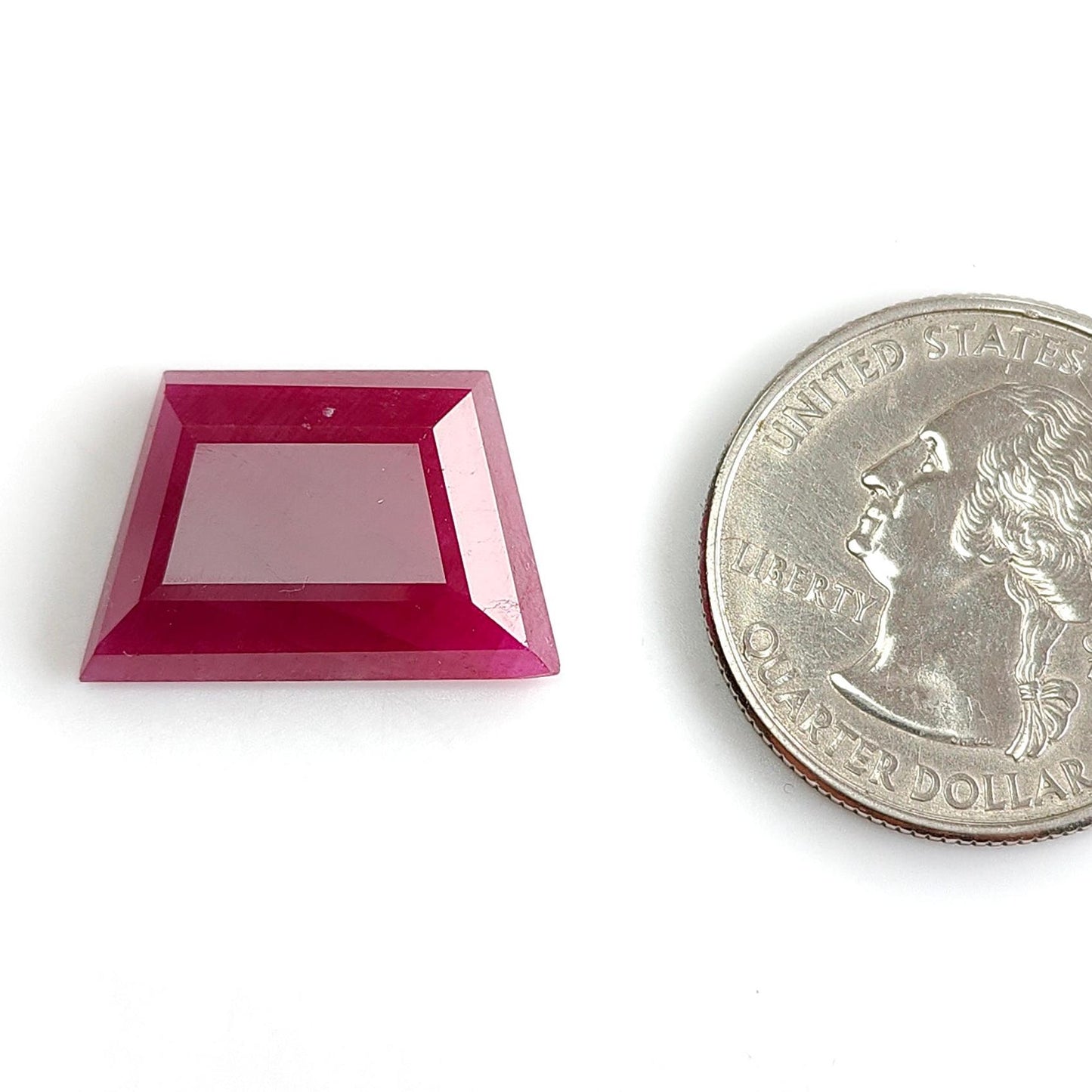 Ruby Gemstone Step Cut : 16.30cts Natural Untreated Unheated Red Ruby Trapezium Shape 21*14mm 1pc