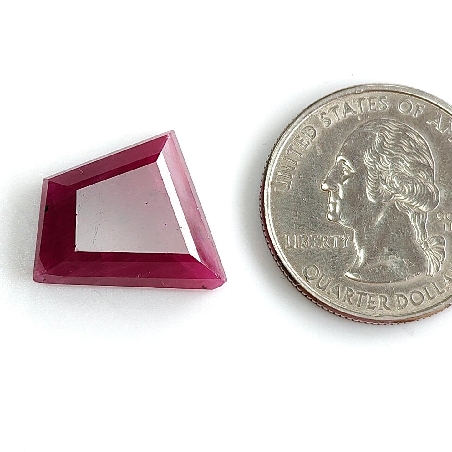 Ruby Gemstone Step Cut : 16.40cts Natural Untreated Unheated Red Ruby Trapezium Shape 18*16mm 1pc