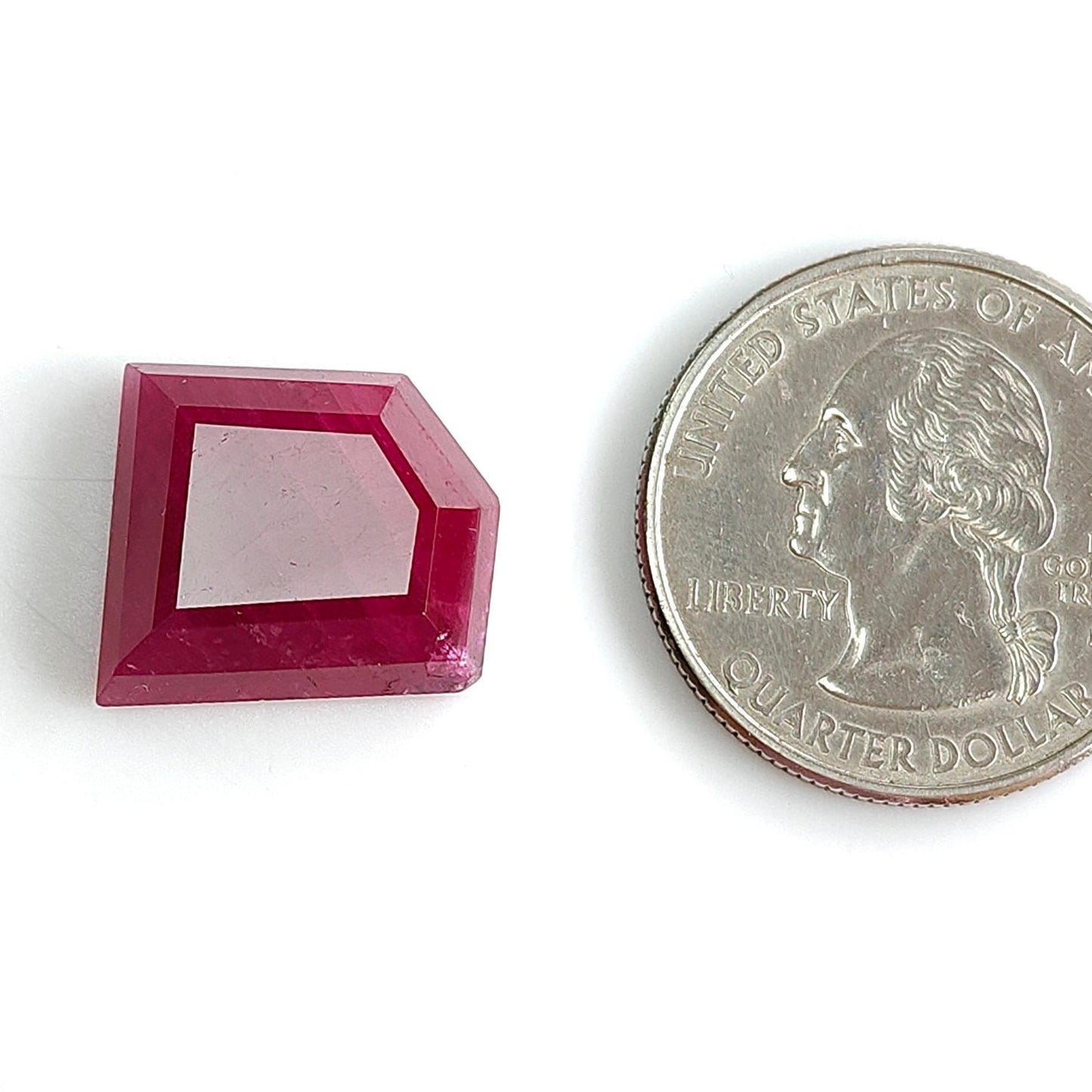 Ruby Gemstone Step Cut : 17.00cts Natural Untreated Unheated Red Ruby Trapezium Shape 16*15mm 1pc