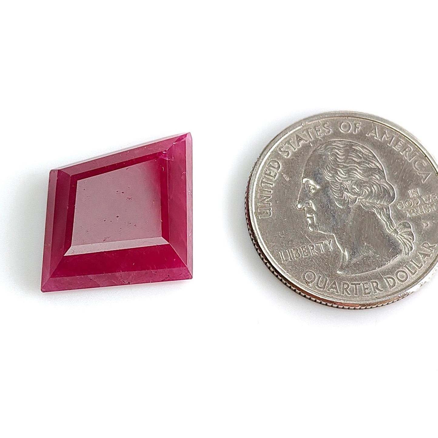 Ruby Gemstone Step Cut : 17.80cts Natural Untreated Unheated Red Ruby Trapezium Shape 17*18mm 1pc