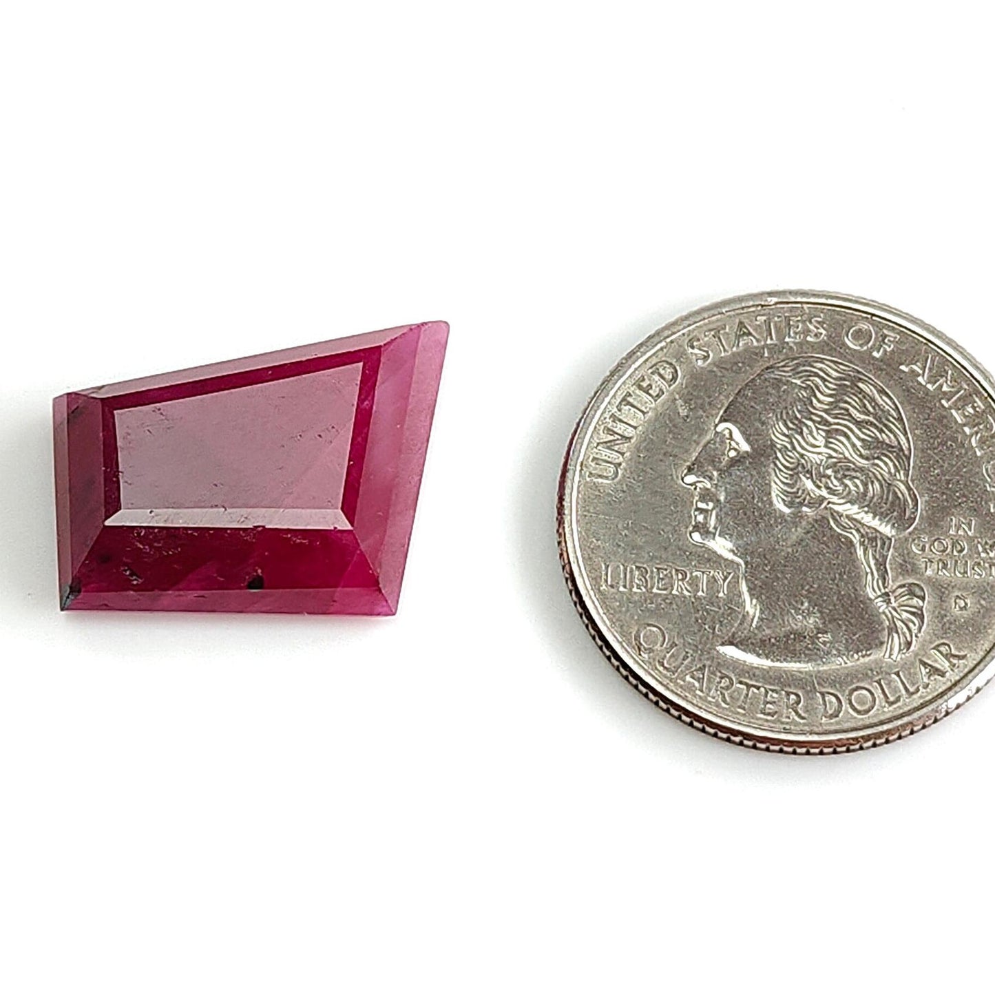 Ruby Gemstone Step Cut : 18.50cts Natural Untreated Unheated Red Ruby Trapezium Shape 19*16mm 1pc