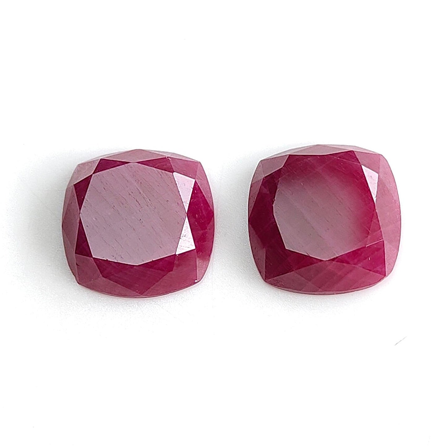 Ruby Gemstone Step Cut : 19.00cts Natural Untreated Unheated Red Ruby Cushion Shape 13*4mm Pair