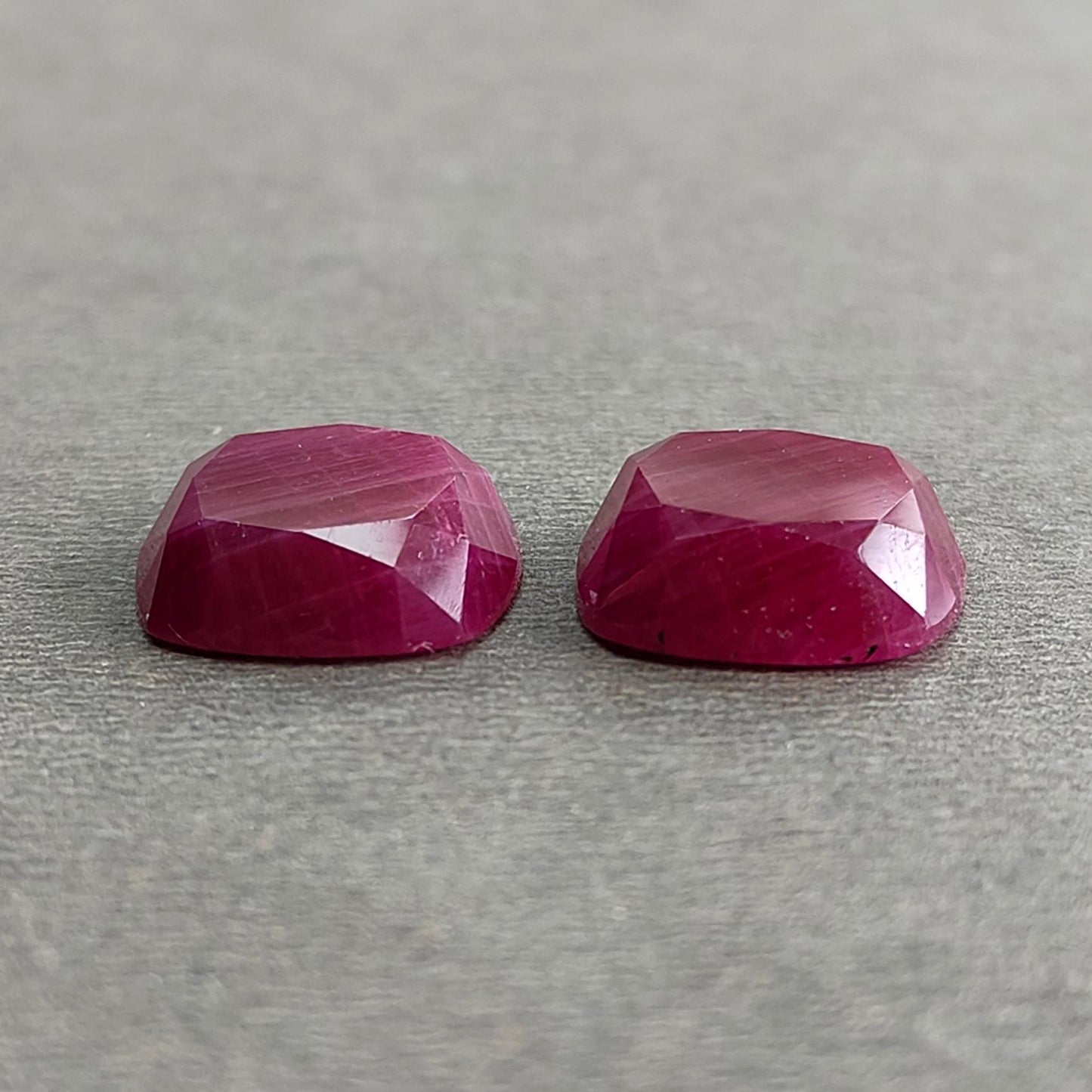 Ruby Gemstone Step Cut : 19.00cts Natural Untreated Unheated Red Ruby Cushion Shape 13*4mm Pair