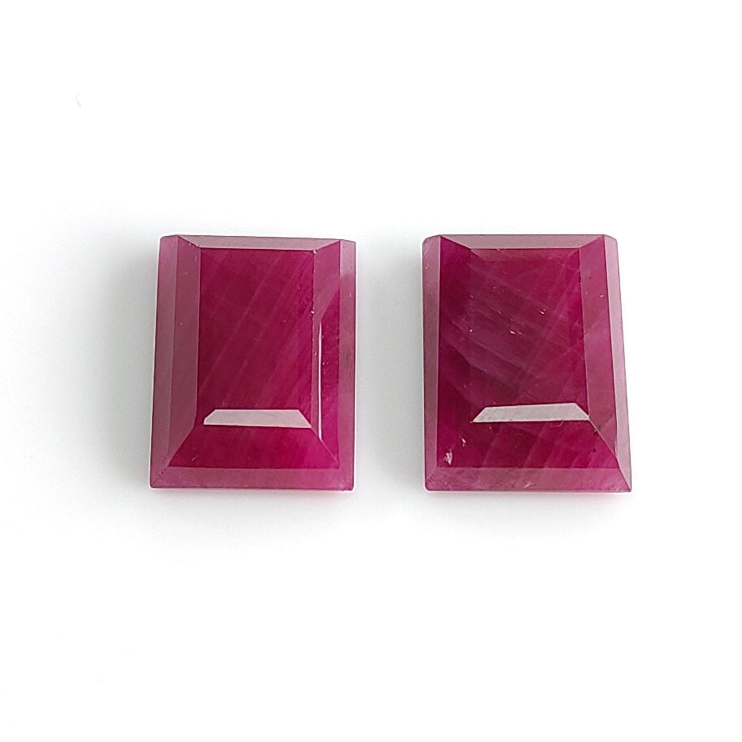 Ruby Gemstone Step Cut : 28.00cts Natural Untreated Unheated Red Ruby Square Shape 17*12mm Pair