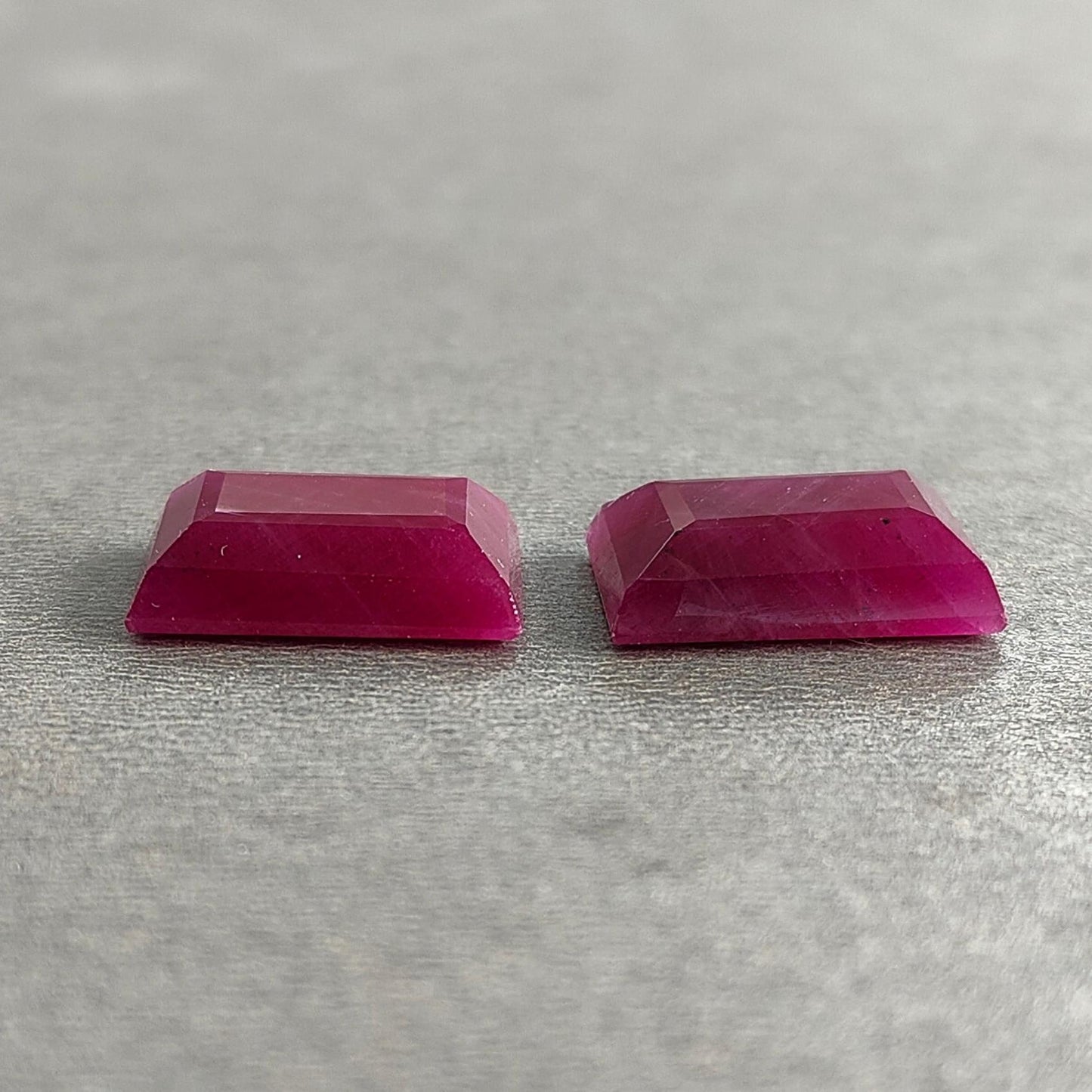 Ruby Gemstone Step Cut : 28.00cts Natural Untreated Unheated Red Ruby Square Shape 17*12mm Pair