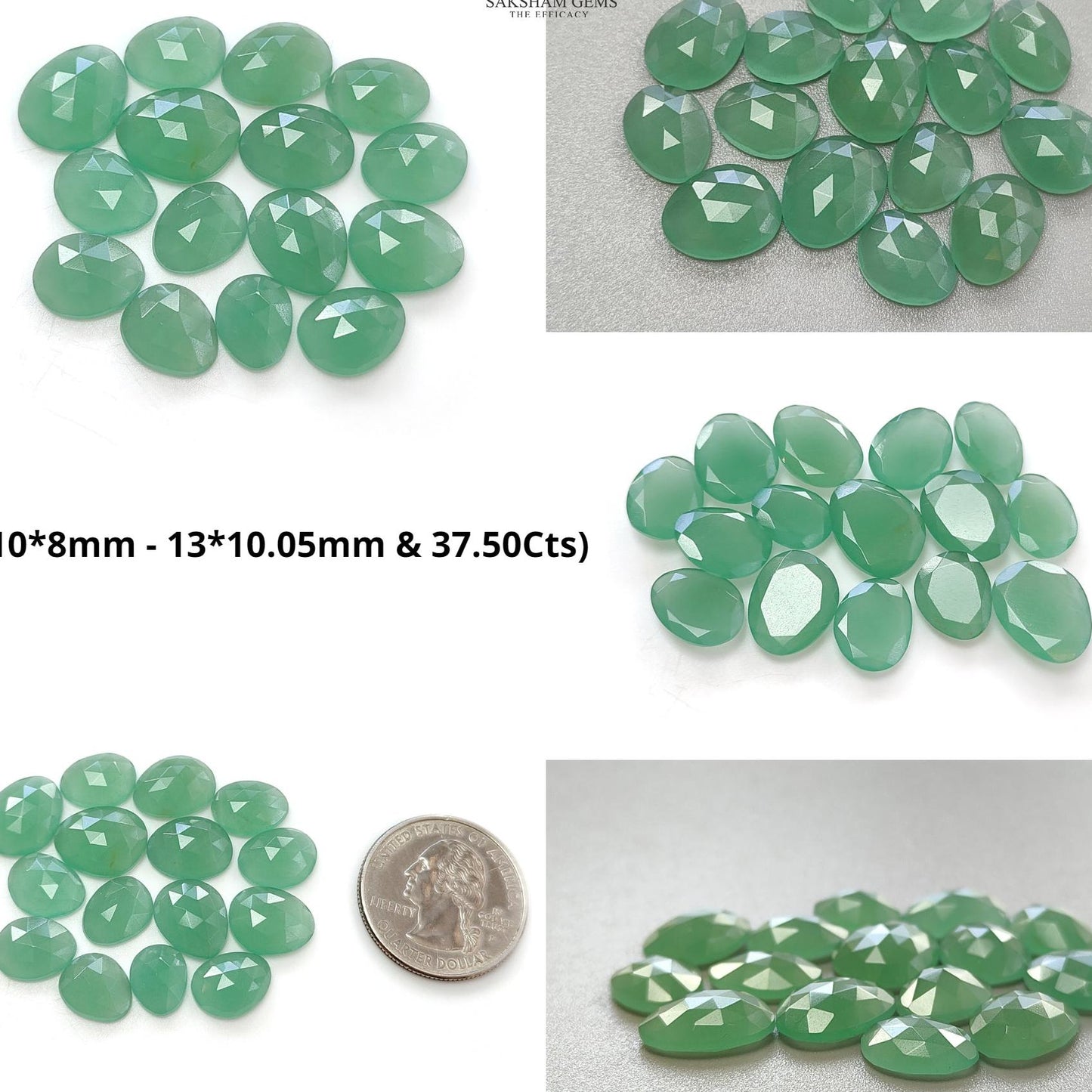 GREEN QUARTZ Gemstone Rose Cut : Natural Untreated Unheated Quartz Both Side Faceted Uneven Shape Lots
