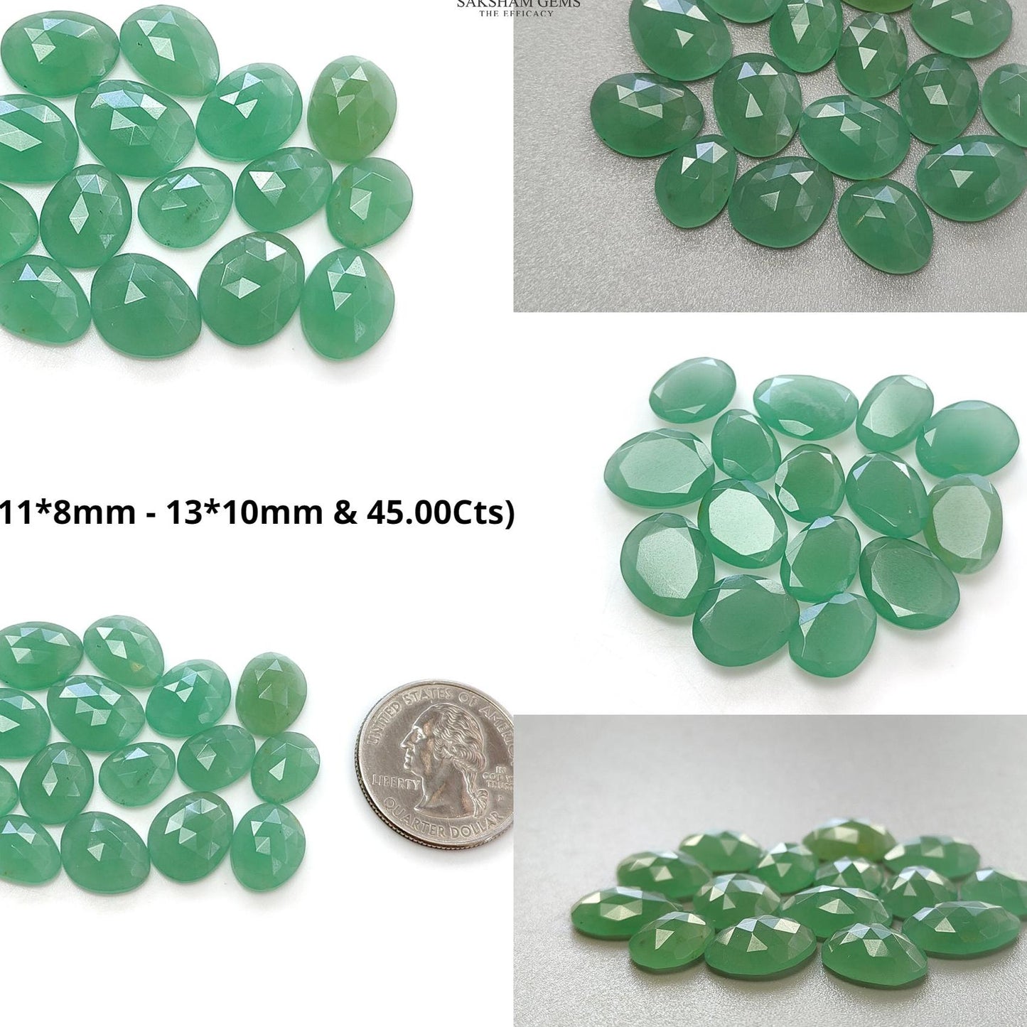 GREEN QUARTZ Gemstone Rose Cut : Natural Untreated Unheated Quartz Both Side Faceted Uneven Shape Lots