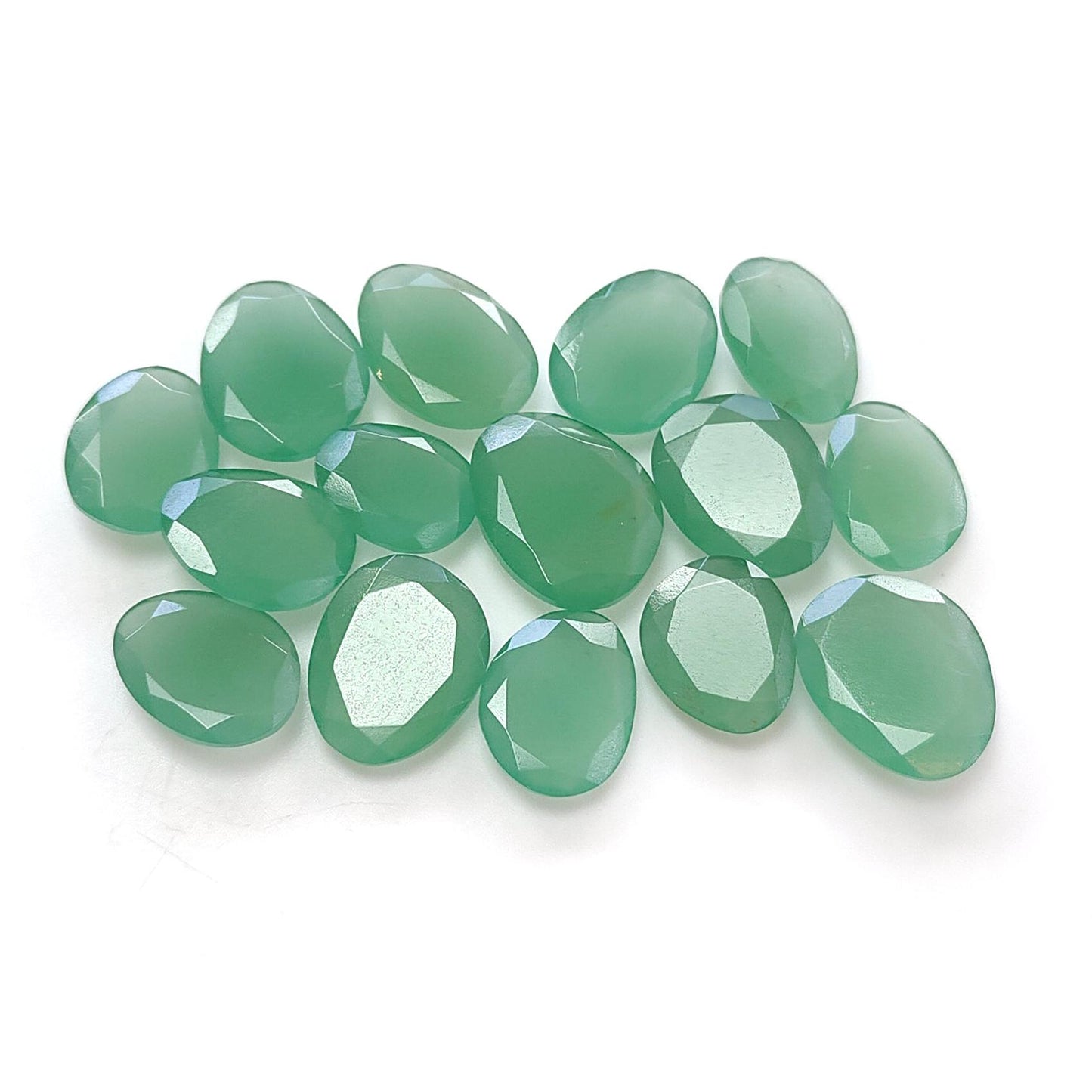 GREEN QUARTZ Gemstone Rose Cut : Natural Untreated Unheated Quartz Both Side Faceted Uneven Shape Lots