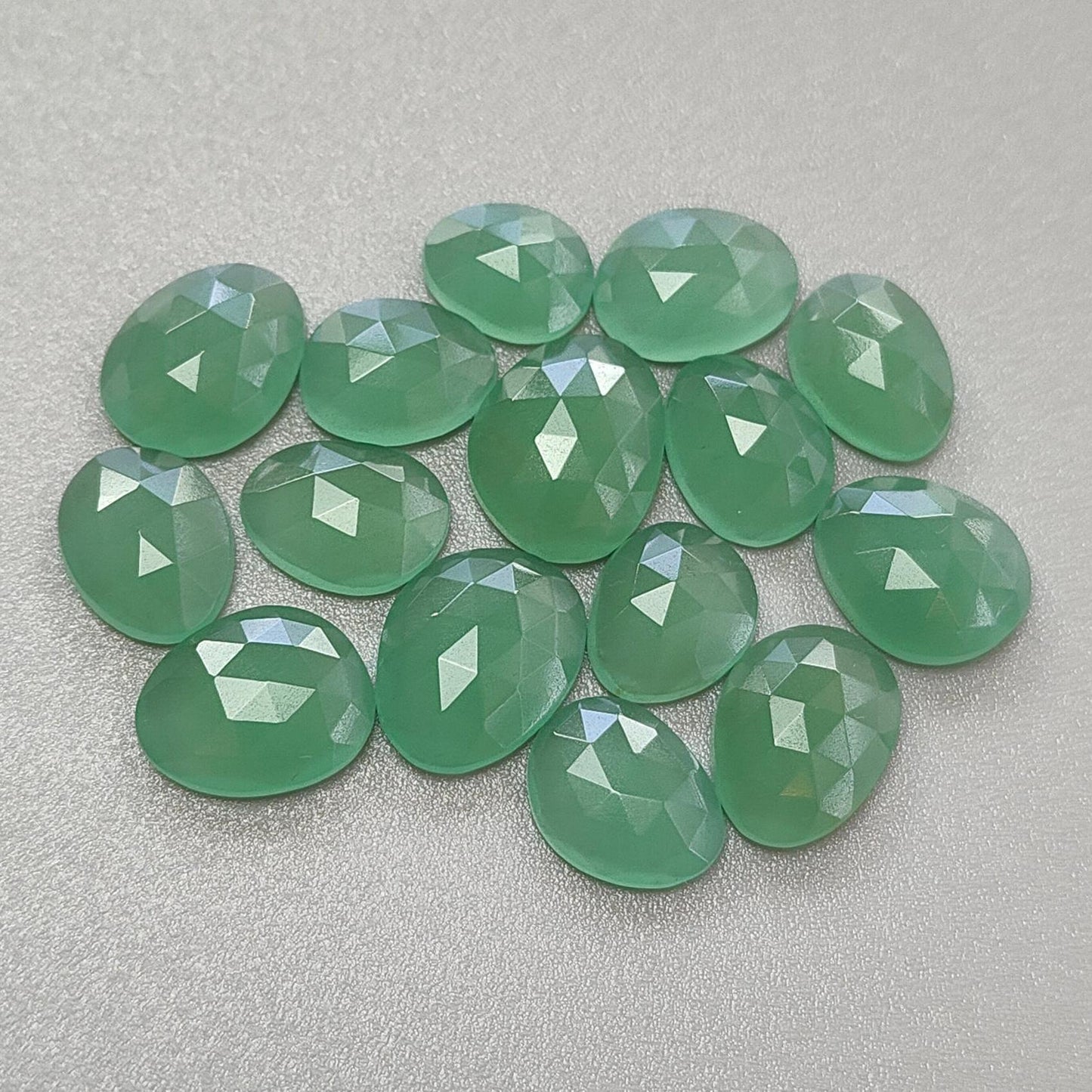 GREEN QUARTZ Gemstone Rose Cut : Natural Untreated Unheated Quartz Both Side Faceted Uneven Shape Lots