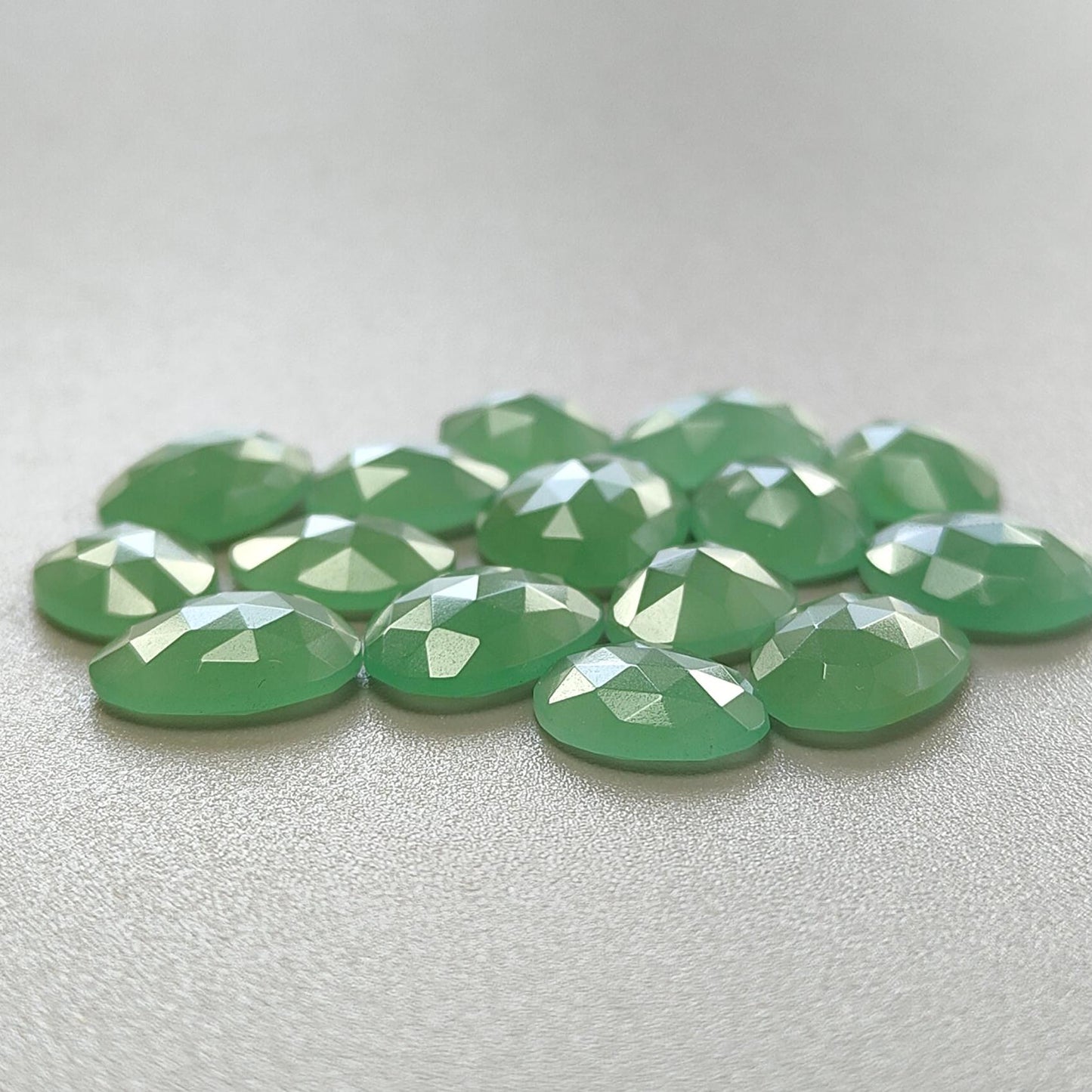GREEN QUARTZ Gemstone Rose Cut : Natural Untreated Unheated Quartz Both Side Faceted Uneven Shape Lots
