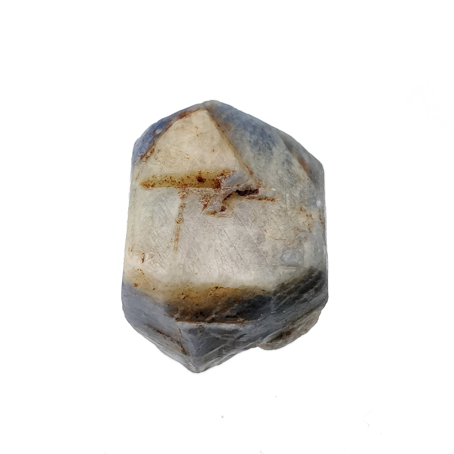RECORD KEEPER Blue SAPPHIRE Gemstone Crystal: 100.95cts Natural Unheated Triangle Formative Sapphire Rough Specimen 26.5*19.5mm
