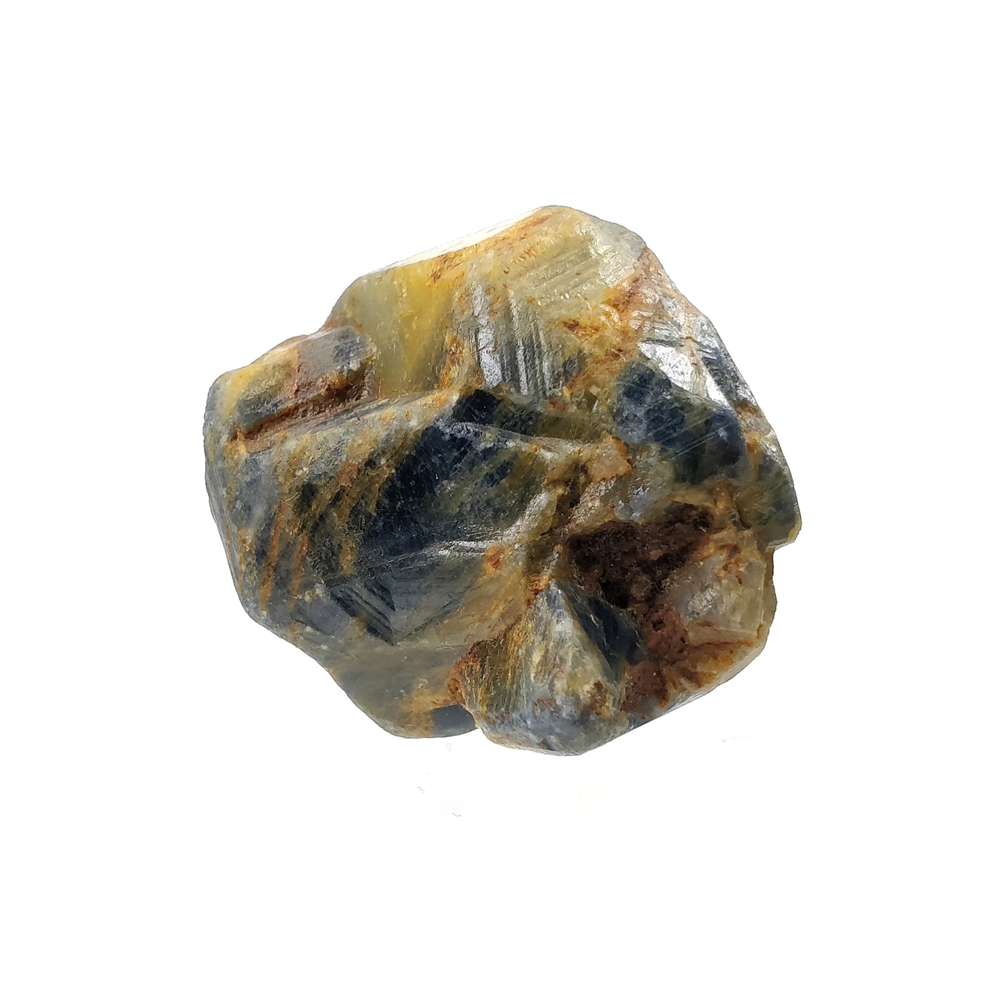 RECORD KEEPER Blue SAPPHIRE Gemstone Crystal : 589.40cts Natural Unheated Triangle Formative Sapphire Rough Specimen 45*35mm