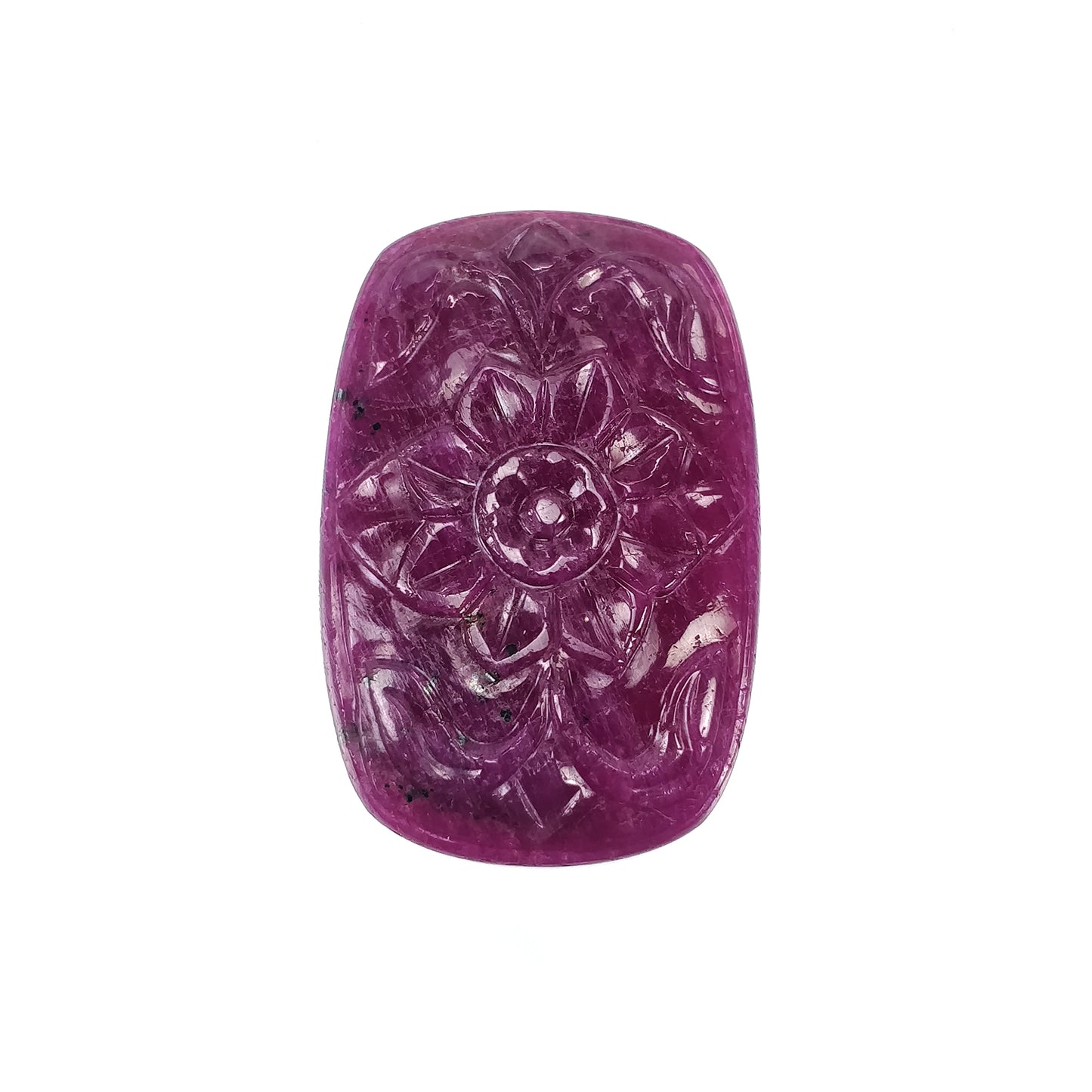 Ruby Gemstone Carving : 107.45cts Natural Untreated Red Ruby Hand Cushion Shape 43*29mm