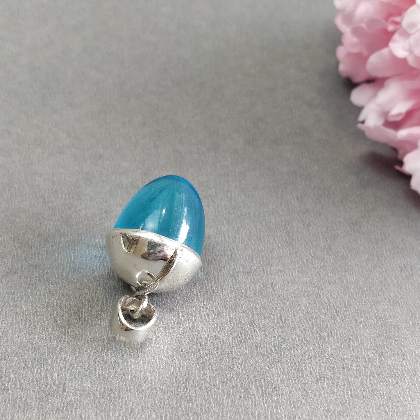 925 Sterling Silver With Rhinestone Pendant : 15.50gms(Approx) Fashion XL Size Bullet Pendant 1.5" Gift For Her