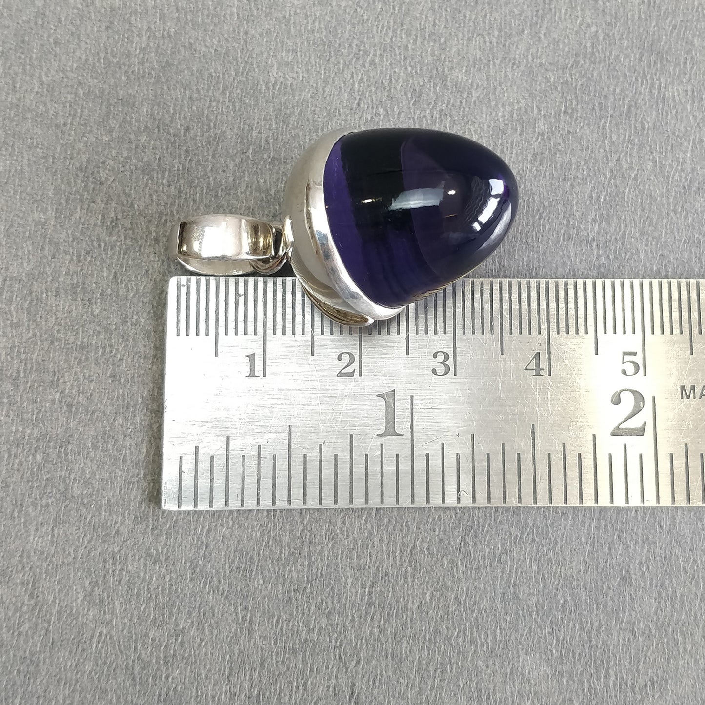 925 Sterling Silver With Rhinestone Pendant : 15.50gms(Approx) Fashion XL Size Bullet Pendant 1.5" Gift For Her
