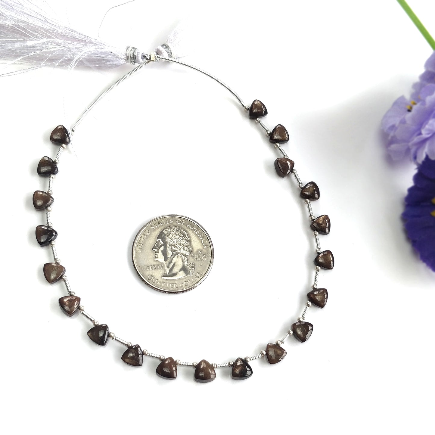 Golden Brown Chocolate Sapphire Gemstone Cabochon Loose Beads : 28.00cts Natural Unheated Triangle Plain Nuggets 6mm