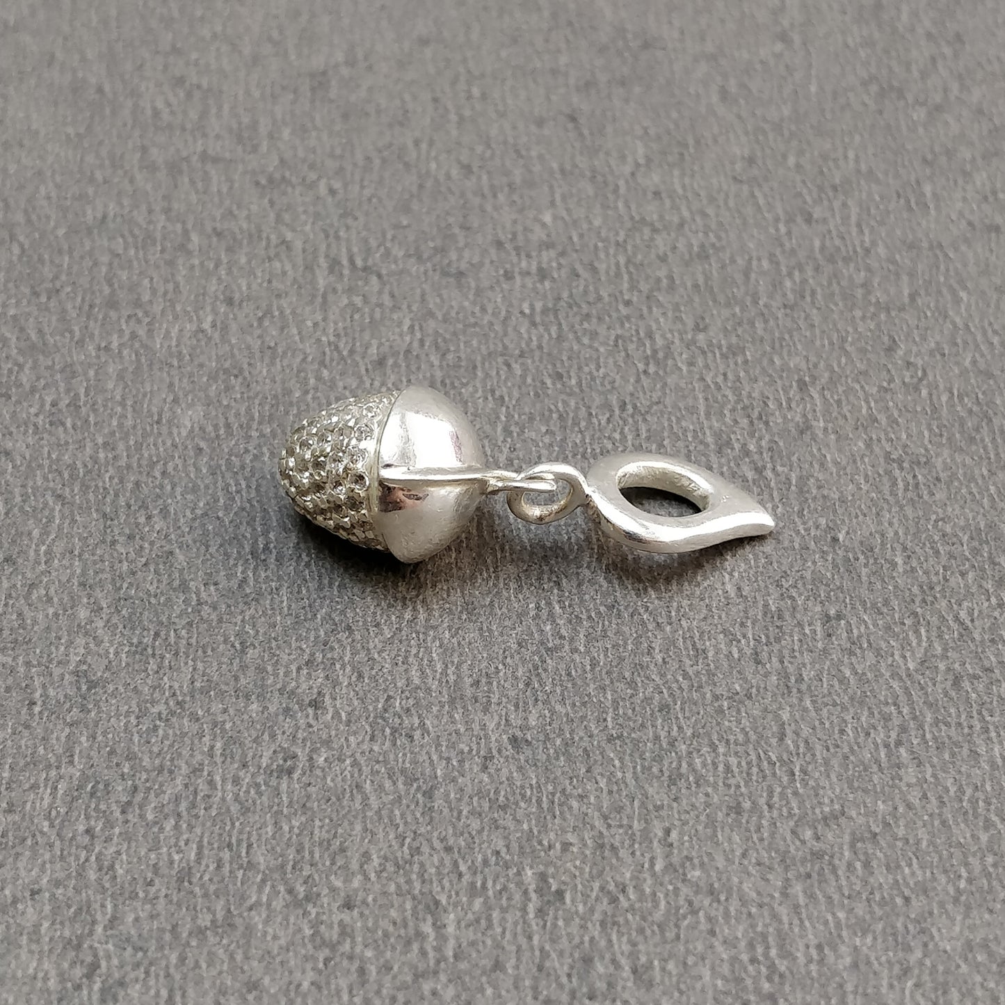 CUBIC ZIRCONIA With 925 Sterling Silver Pendant : 5.00gms(Approx) Fashion Mini Regular Bullet Pendant Normal & Leaf Loop 1" Gift For Her
