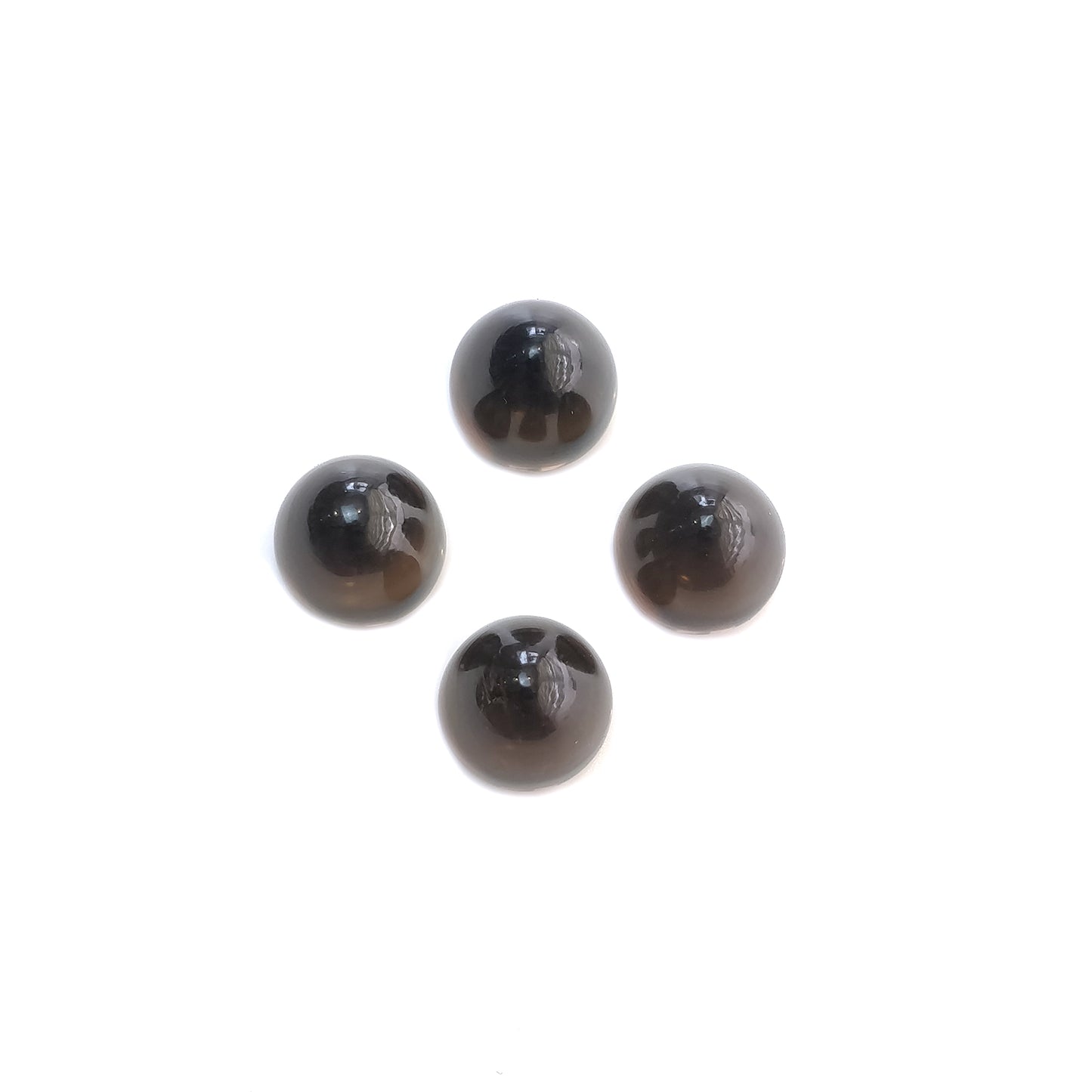 SMOKY QUARTZ Gemstone Cabochon : 33.30cts Natural Untreated Quartz Bullets Shape 11mm 4pcs