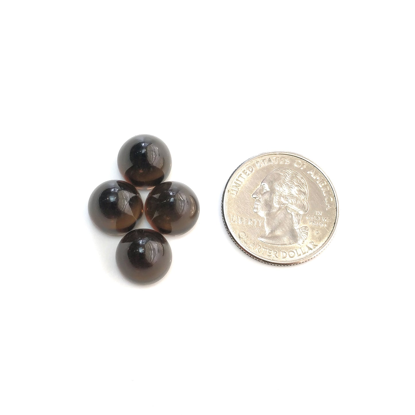 SMOKY QUARTZ Gemstone Cabochon : 33.30cts Natural Untreated Quartz Bullets Shape 11mm 4pcs