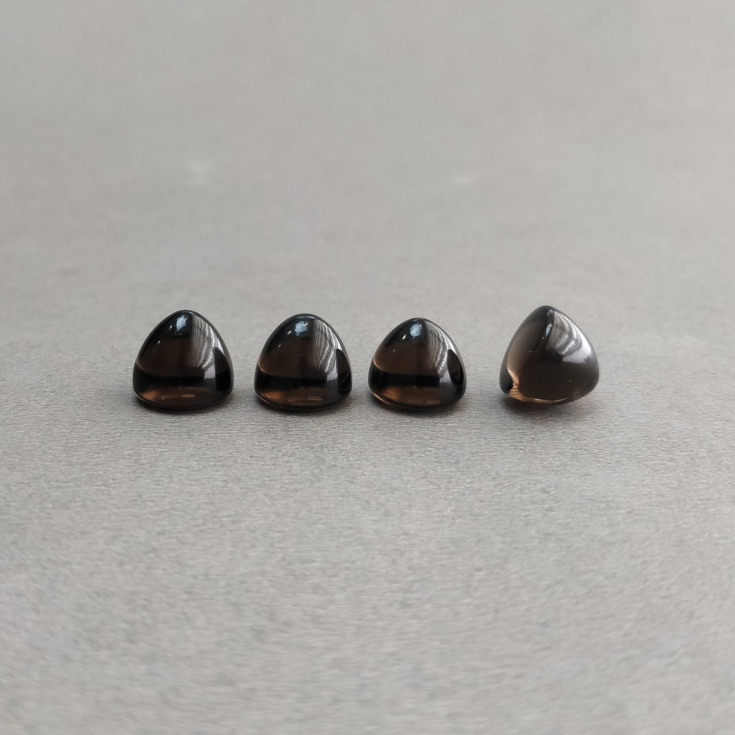 SMOKY QUARTZ Gemstone Cabochon : 33.30cts Natural Untreated Quartz Bullets Shape 11mm 4pcs