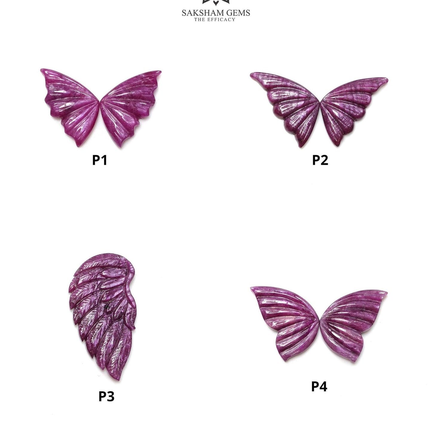 RUBY Gemstone Carving : Natural Untreated Unheated Red Ruby Hand Carved Butterfly And Angel Wing