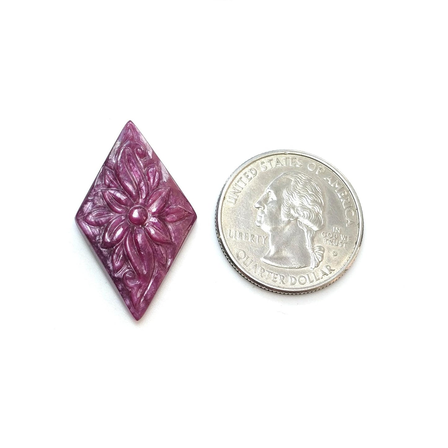 RUBY Gemstone Carving : 25.40cts Natural Untreated Unheated Red Ruby Floral Hand Carved Marquise Shape 33*19mm