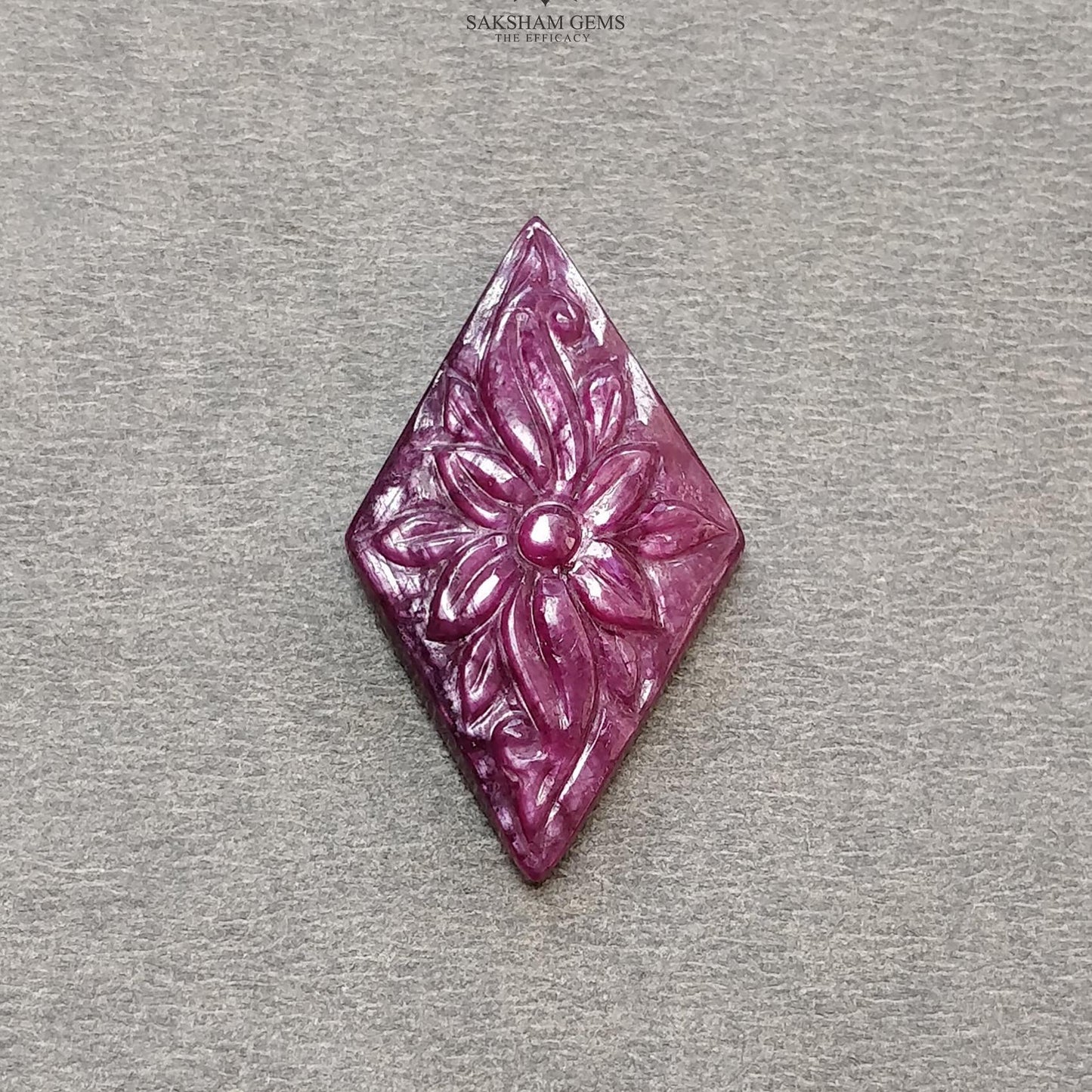 RUBY Gemstone Carving : 25.40cts Natural Untreated Unheated Red Ruby Floral Hand Carved Marquise Shape 33*19mm