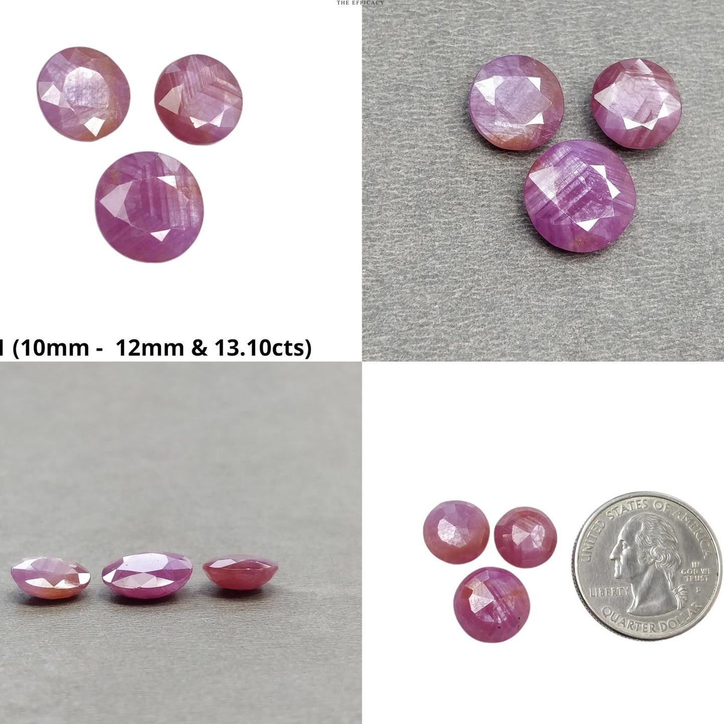 Sapphire Gemstone Normal Cut : Natural Untreated Unheated Raspberry Sheen Pink Sapphire Round Shape 3pcs