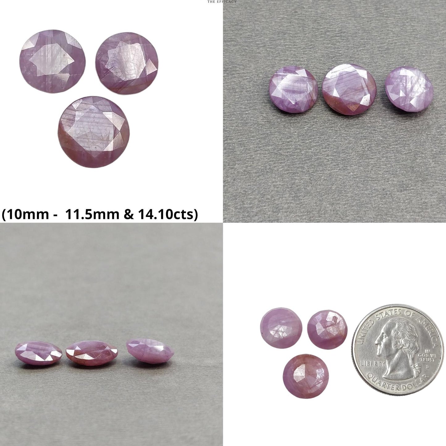 Sapphire Gemstone Normal Cut : Natural Untreated Unheated Raspberry Sheen Pink Sapphire Round Shape 3pcs
