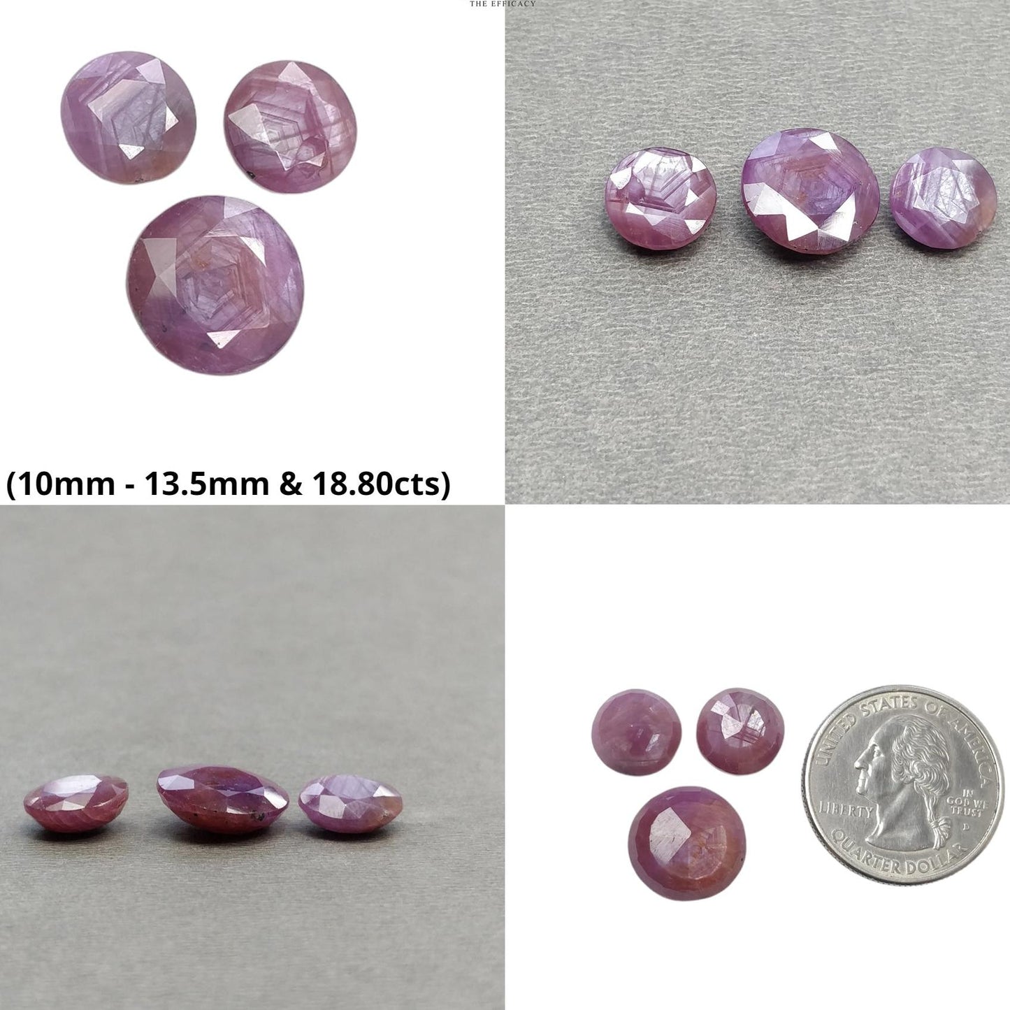Sapphire Gemstone Normal Cut : Natural Untreated Unheated Raspberry Sheen Pink Sapphire Round Shape 3pcs