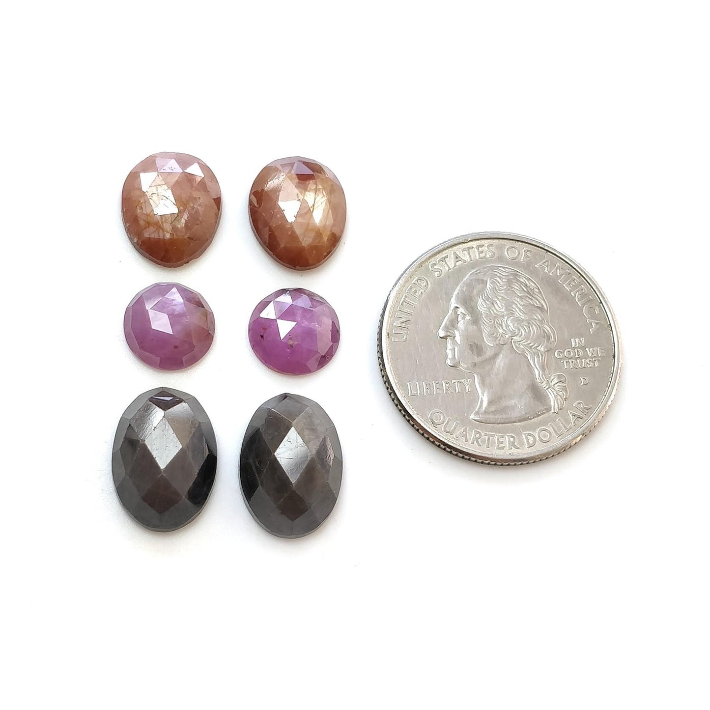 Multi Sapphire Gemstone Rose Cut : Natural Untreated Unheated Sapphire Multi Color Oval Round Egg Shape Set