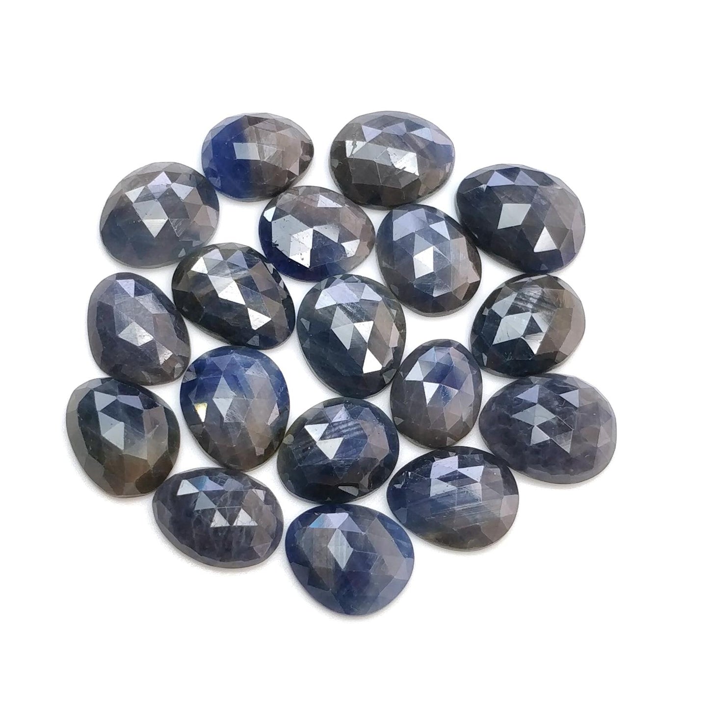 Blue & Multi Sapphire Gemstone Rose Cut : Natural Untreated Unheated Sapphire Multi Color Egg Shape Lots