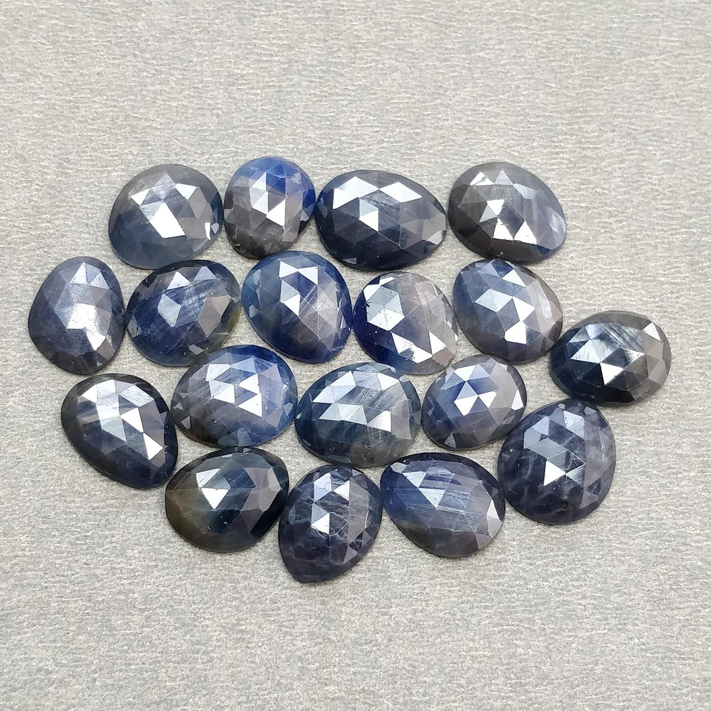 Blue & Multi Sapphire Gemstone Rose Cut : Natural Untreated Unheated Sapphire Multi Color Egg Shape Lots