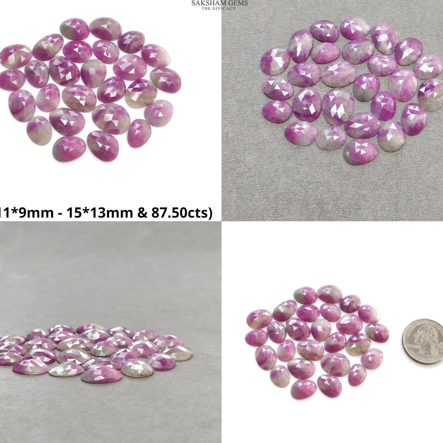 Multi Sapphire Gemstone Rose Cut : Natural Untreated Unheated Sapphire Multi Color Egg Shape Lots