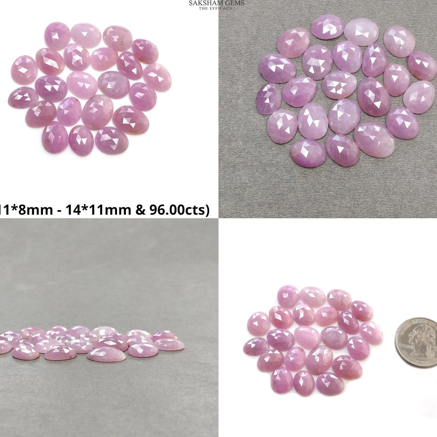 Ruby & Pink Multi Sapphire Gemstone Rose Cut : Natural Untreated Unheated Sapphire Multi Color Egg Shape Lots