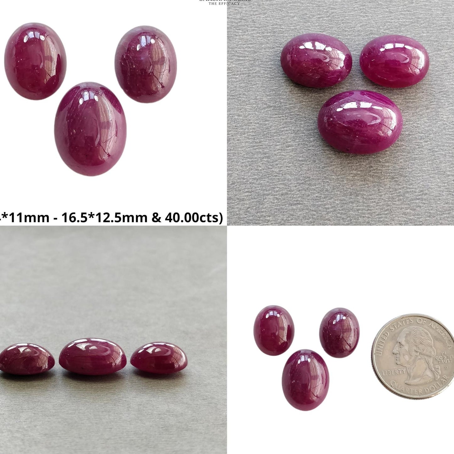 Ruby Gemstone Cabochon : Natural Untreated Unheated Red Ruby Oval & Cushion Shape