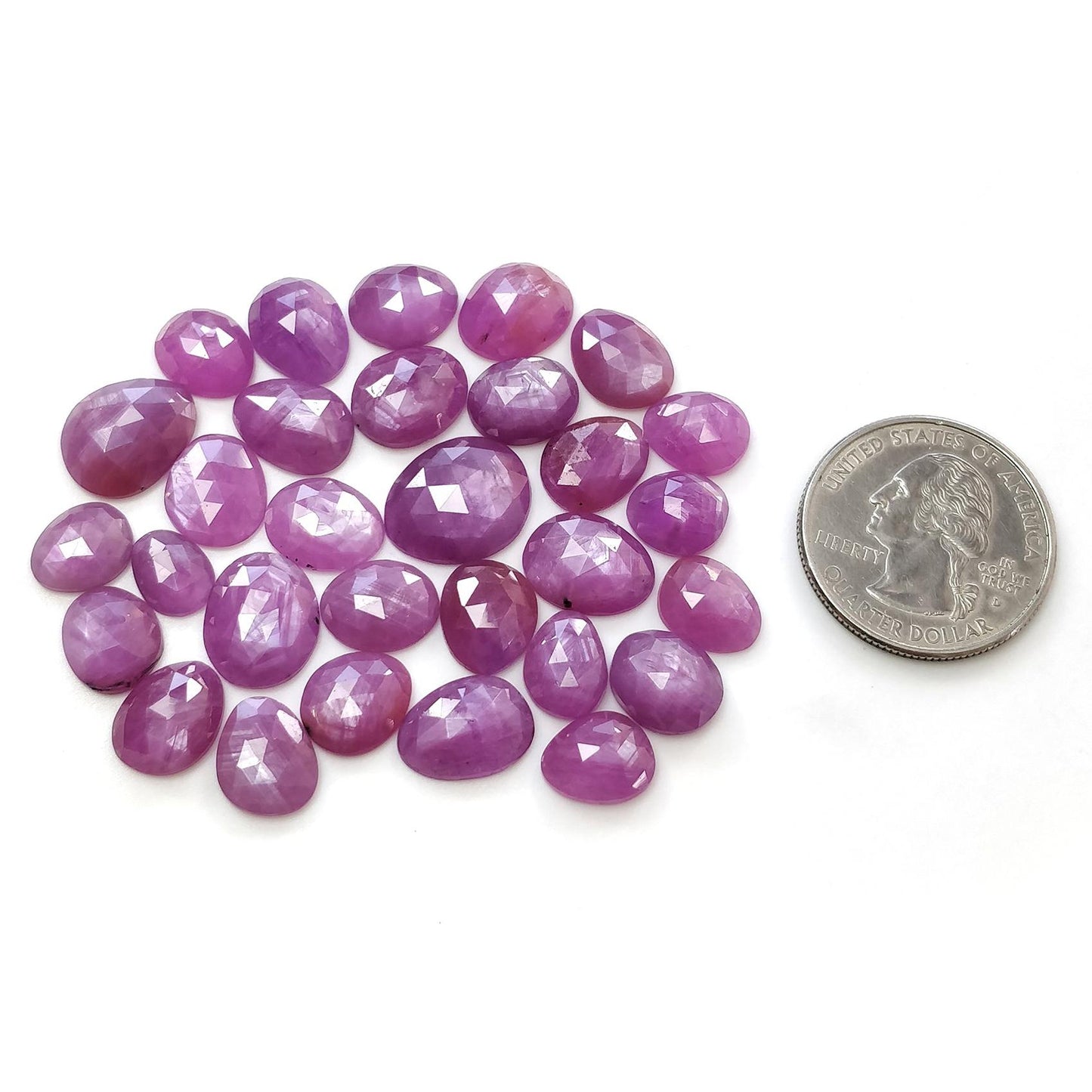 RUBY Gemstone Rose Cut : 101.40cts Natural Untreated Unheated Raspberry Ruby Egg Shape 8*7mm - 14*12mm 30pcs Lot