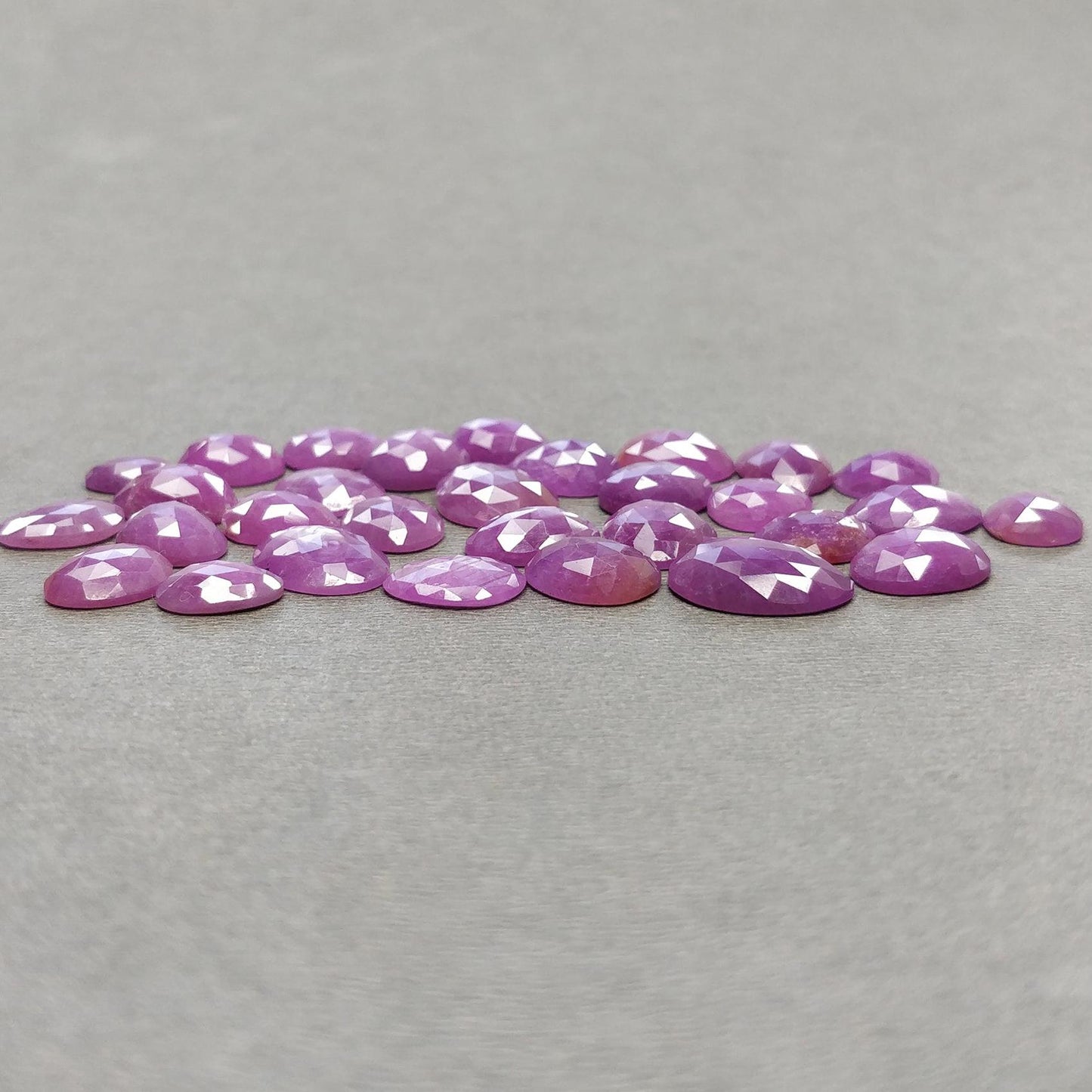 RUBY Gemstone Rose Cut : 101.40cts Natural Untreated Unheated Raspberry Ruby Egg Shape 8*7mm - 14*12mm 30pcs Lot