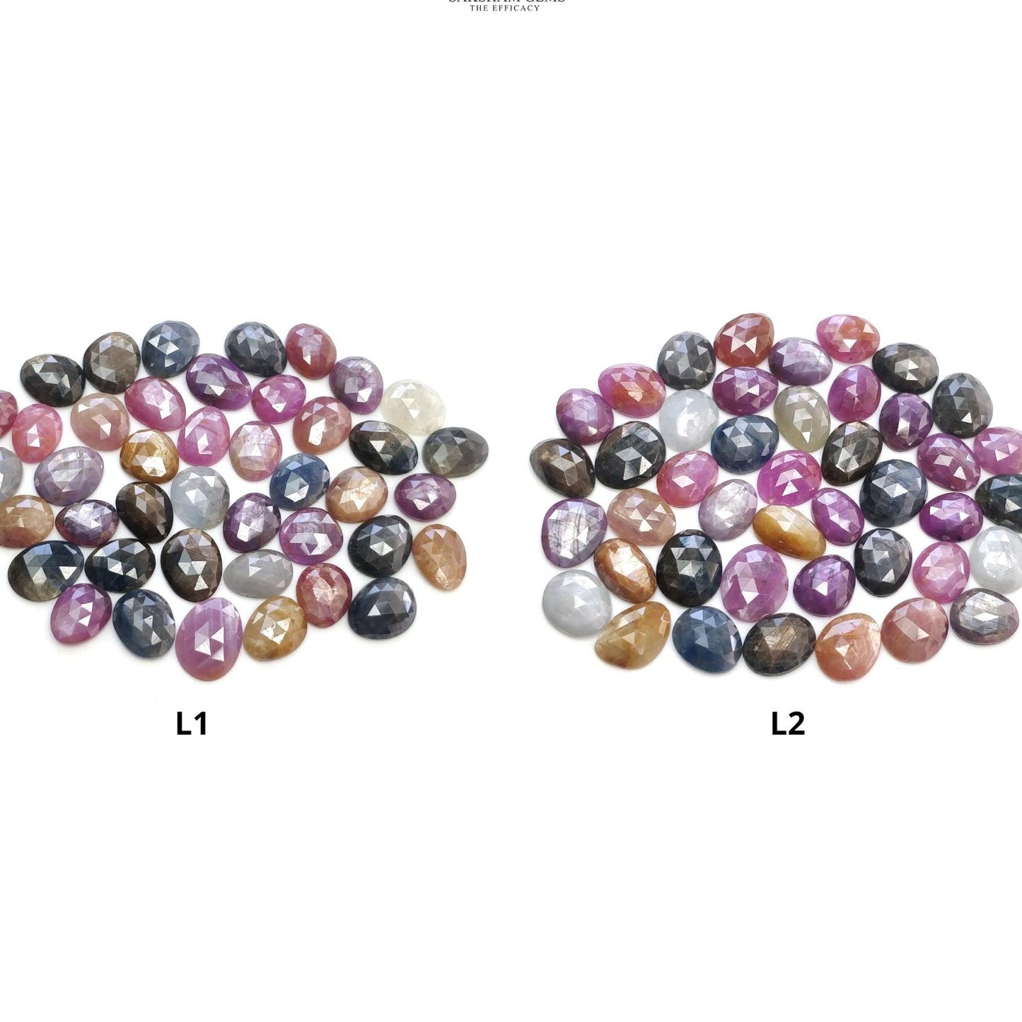 Multi Sapphire Gemstone Rose Cut : Natural Untreated Unheated Sapphire Multi Color Egg Shape Lot