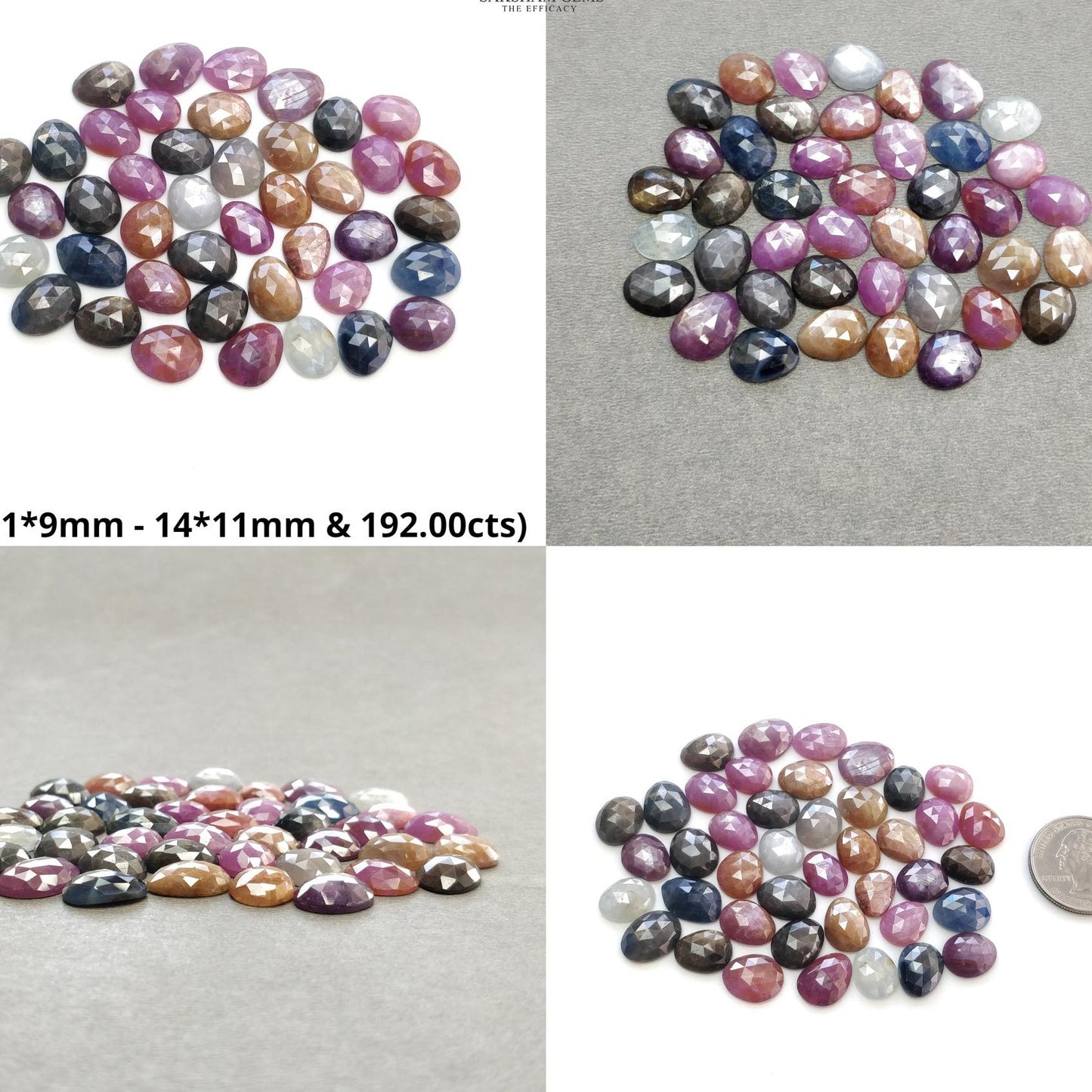 Multi Sapphire Gemstone Rose Cut : Natural Untreated Unheated Sapphire Multi Color Egg Shape Lot