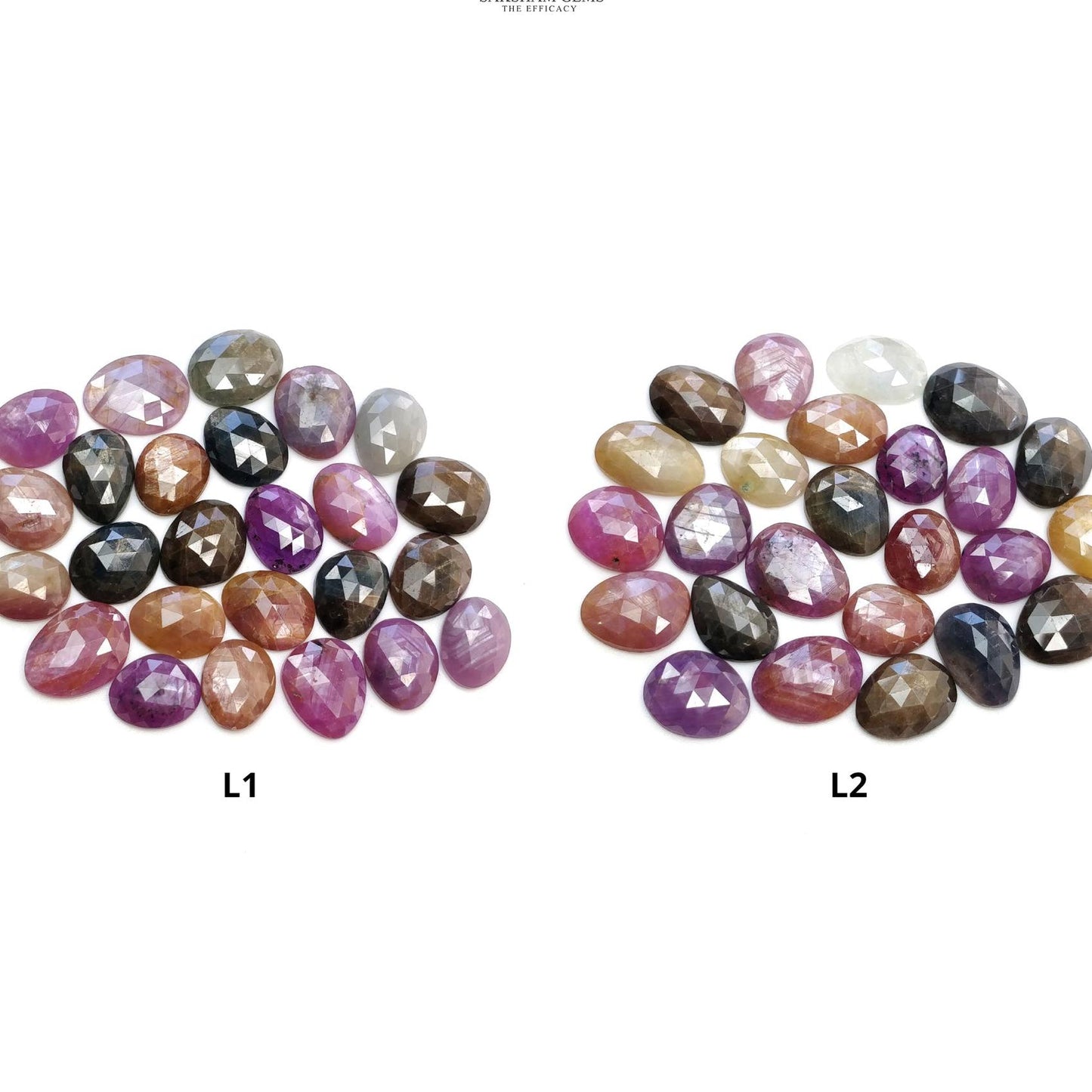 Multi Sapphire Gemstone Rose Cut : Natural Untreated Unheated Sapphire Multi Color Egg Shape Lot