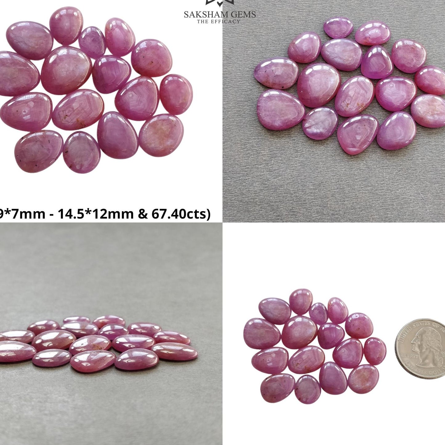 Ruby Gemstone Cabochon : Natural Untreated Unheated Sheen Ruby Uneven Egg Shape Lots