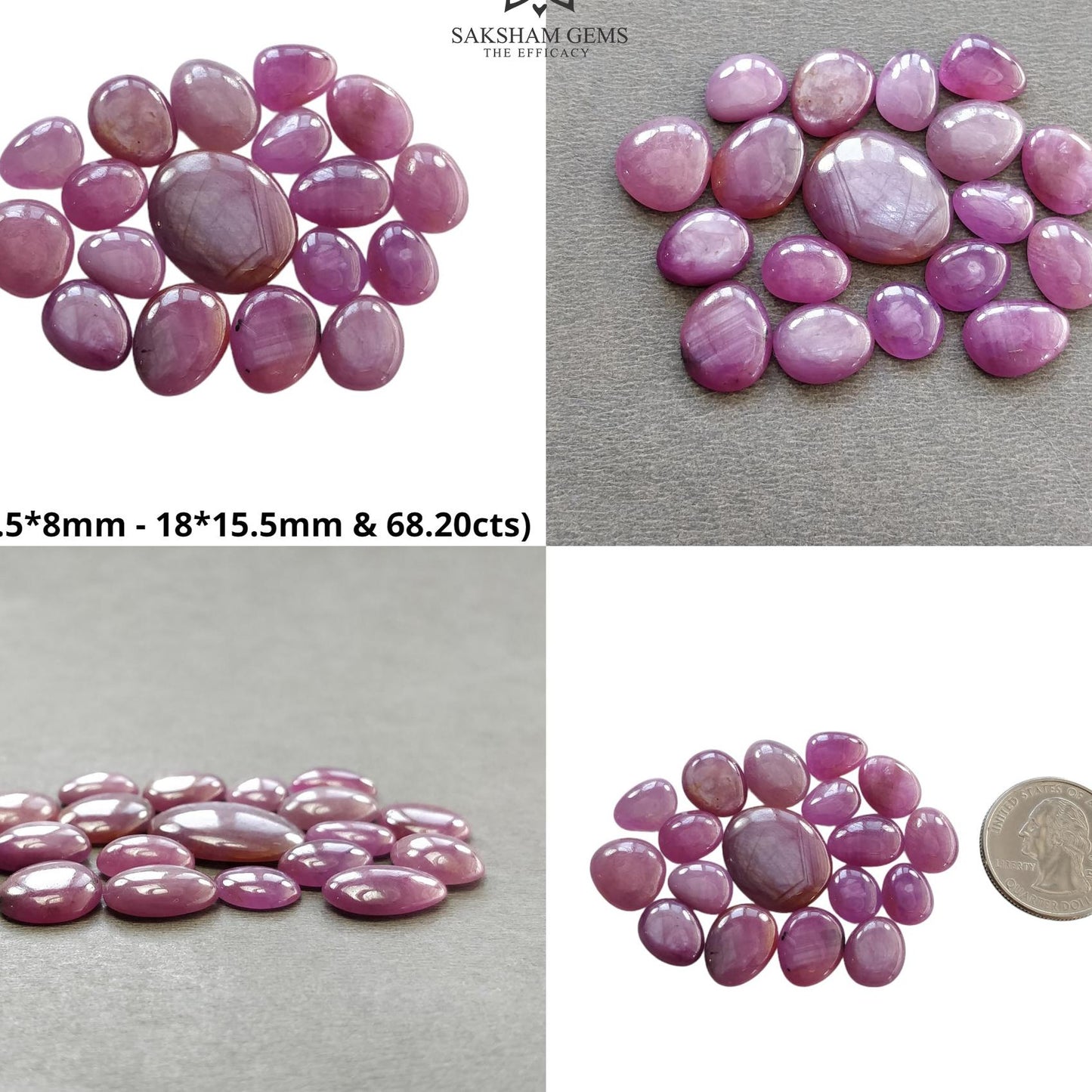 Ruby Gemstone Cabochon : Natural Untreated Unheated Sheen Ruby Uneven Egg Shape Lots