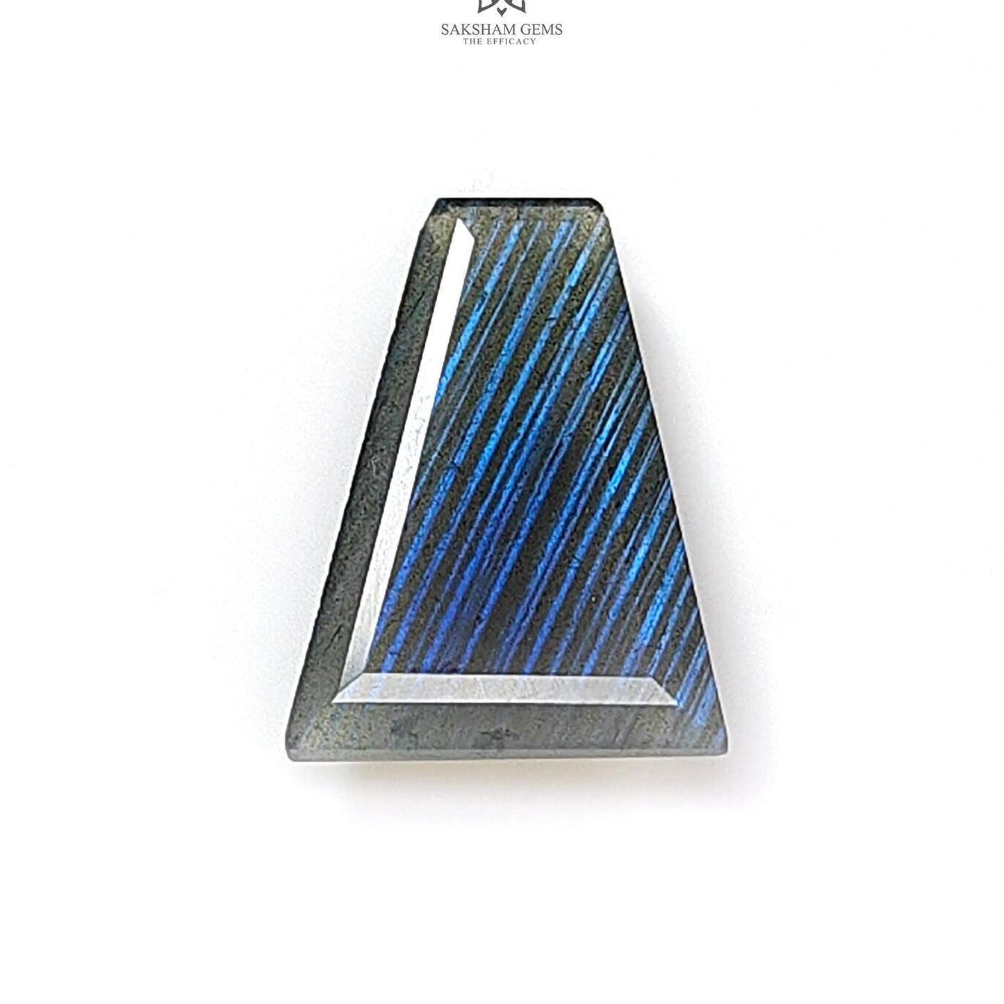 Rainbow Flashing Labradorite Fancy Cut: 8.70cts Natural Untreated Unheated Blue Labradorite Trapezium Shape 1pc For Jewelry 21*15 mm