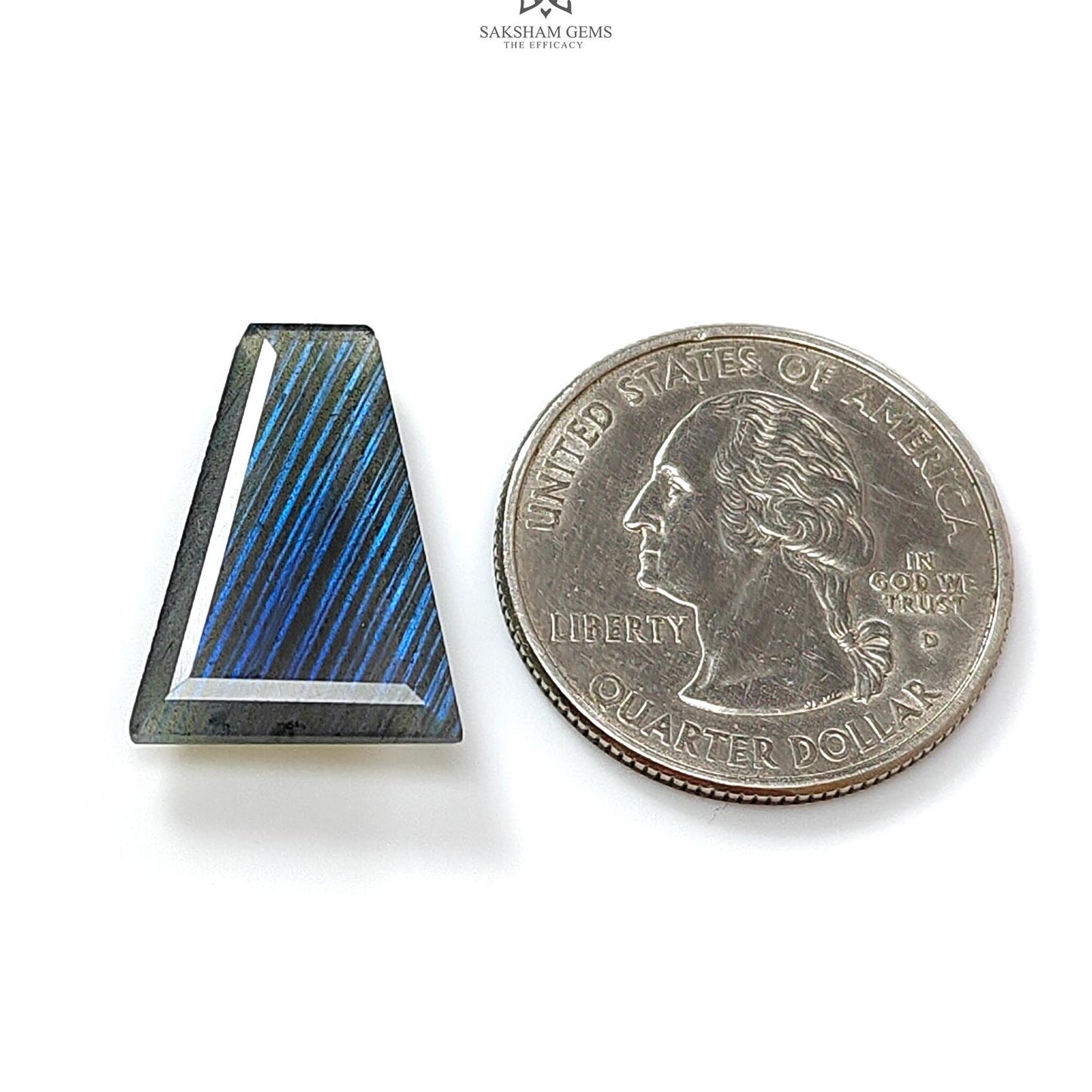 Rainbow Flashing Labradorite Fancy Cut: 8.70cts Natural Untreated Unheated Blue Labradorite Trapezium Shape 1pc For Jewelry 21*15 mm