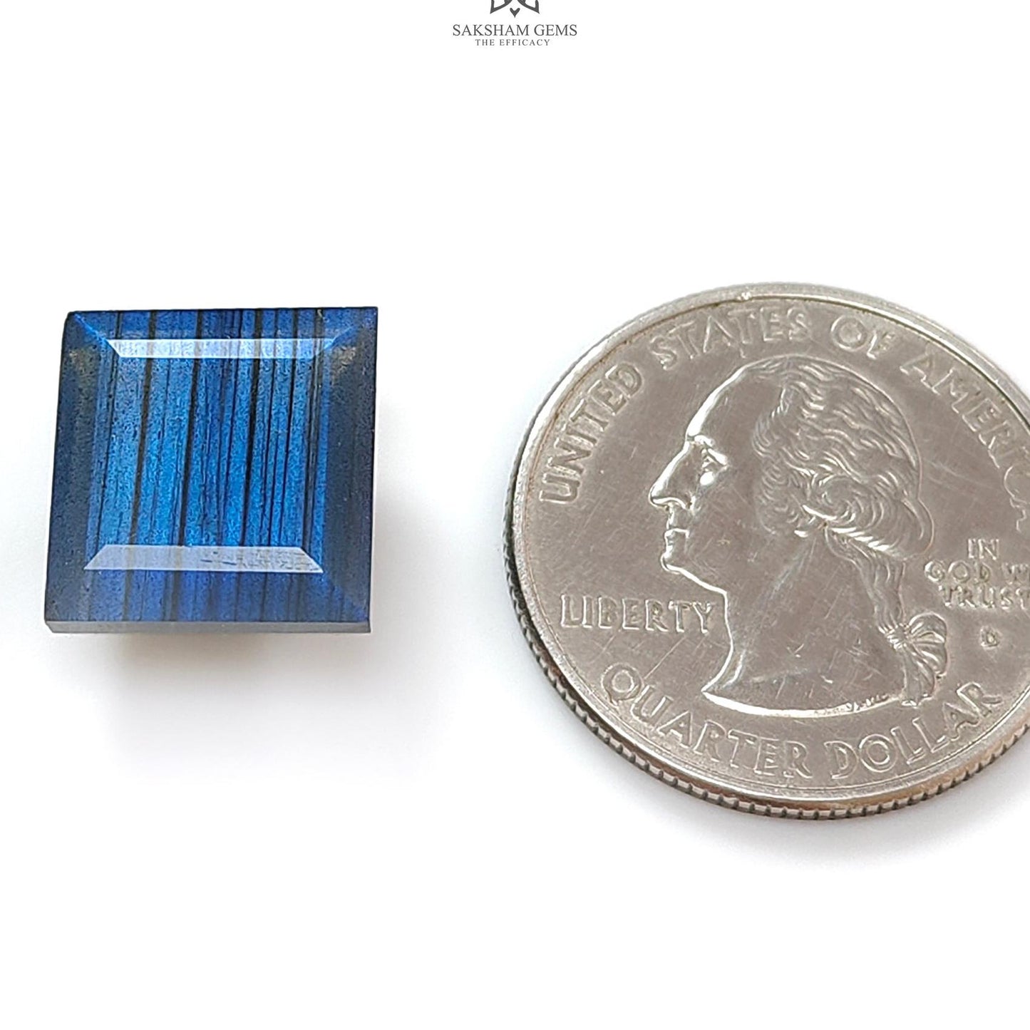 Rainbow Flashing Labradorite Fancy Cut: 11.80cts Natural Untreated Unheated Blue Labradorite Square Shape 1pc For Jewelry 14*13mm