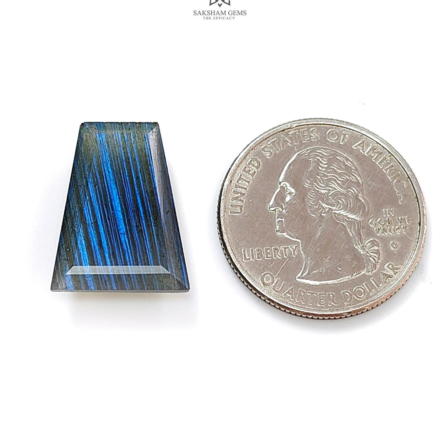 Rainbow Flashing Labradorite Fancy Cut: 12.40cts Natural Untreated Unheated Blue Labradorite Trapezium Shape 1pc For Jewelry 20*15mm