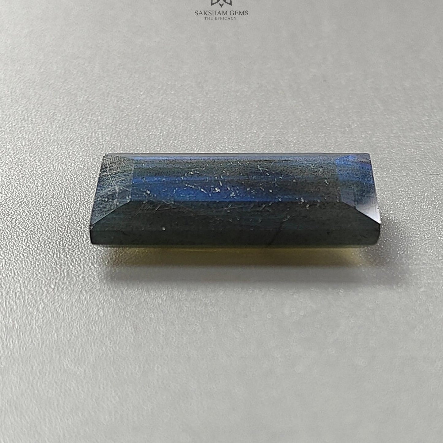 Labradorite Cabochon Fancy Cut : 16.90cts Natural Untreated Unheated Blue Labradorite Baguette Shape 1pc For Jewelry 24*14mm