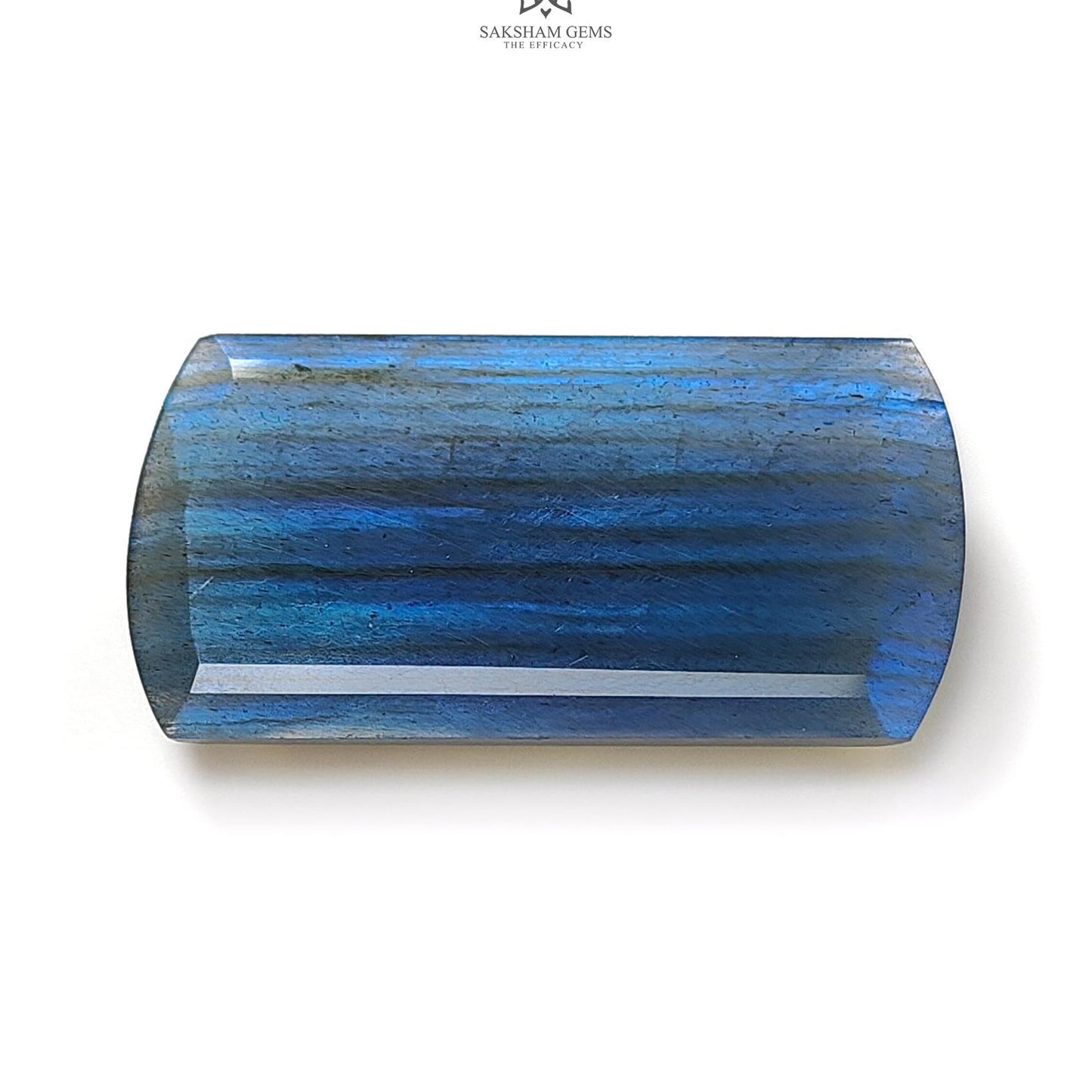 Labradorite Cabochon Fancy Cut: 78.20cts Natural Untreated Unheated Blue Labradorite Baguette Shape 1pc For Jewelry 46*24mm